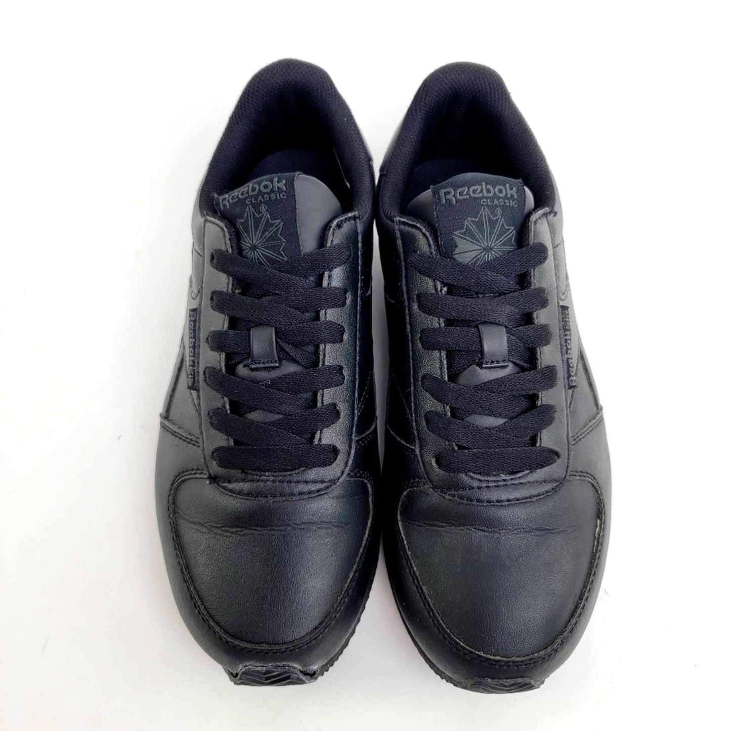 Reebok Black Classic Leather Sneaker Tennis Shoes - 8