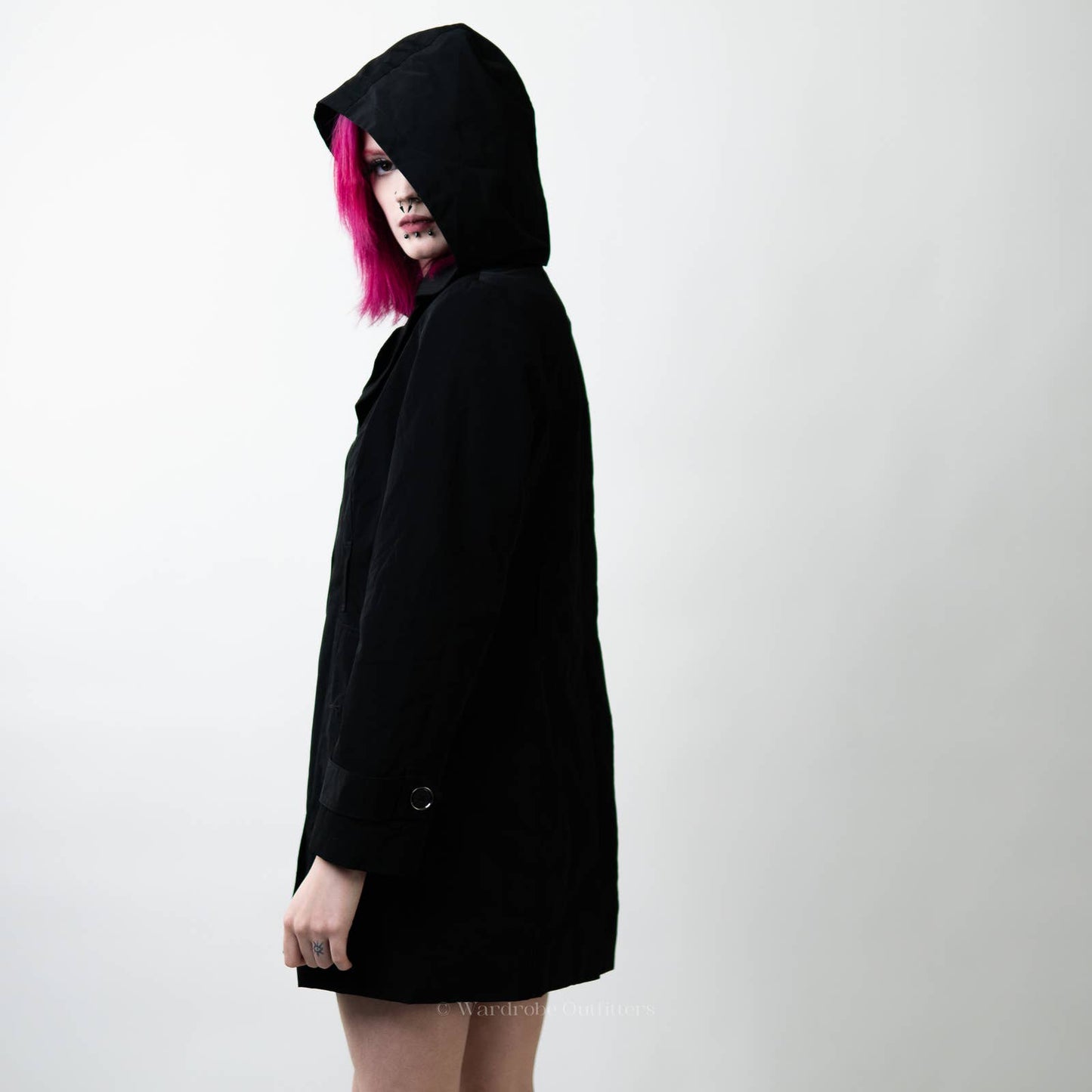 London Fog Black Single Breasted Pea Trench Coat - S