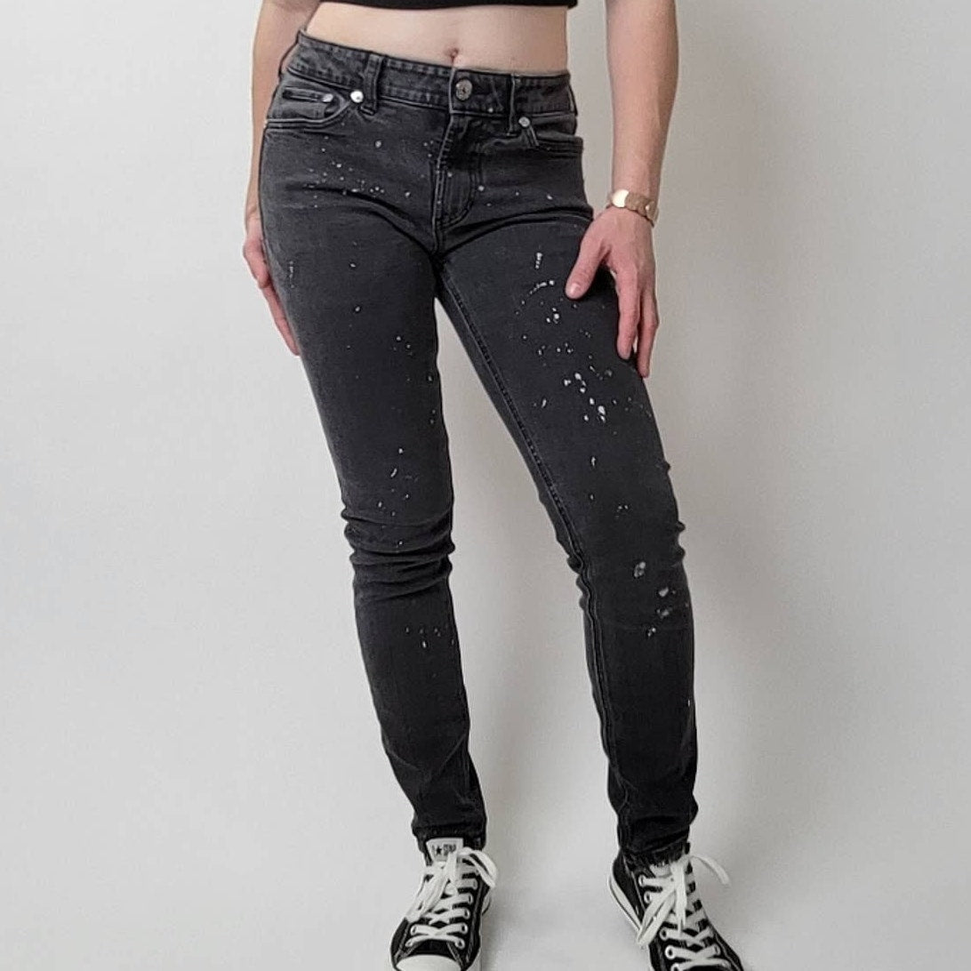 Pacsun High Rise Skinniest Black Distressed Jeans redo