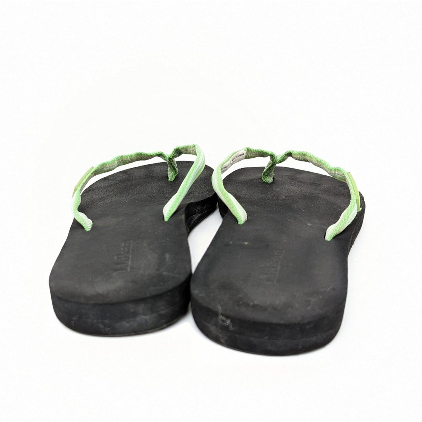 L.L. Bean Neon Green Flip Flop Sandals - 6