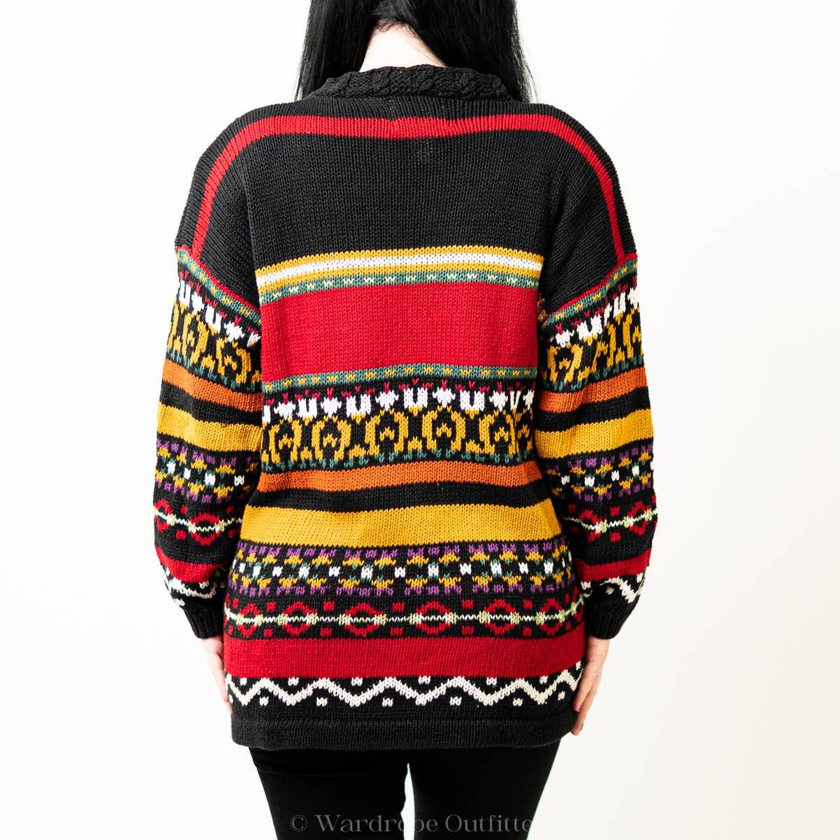 Vintage 90s Chunky Crochet Knit Sweater by Heirloom Collectibles - L