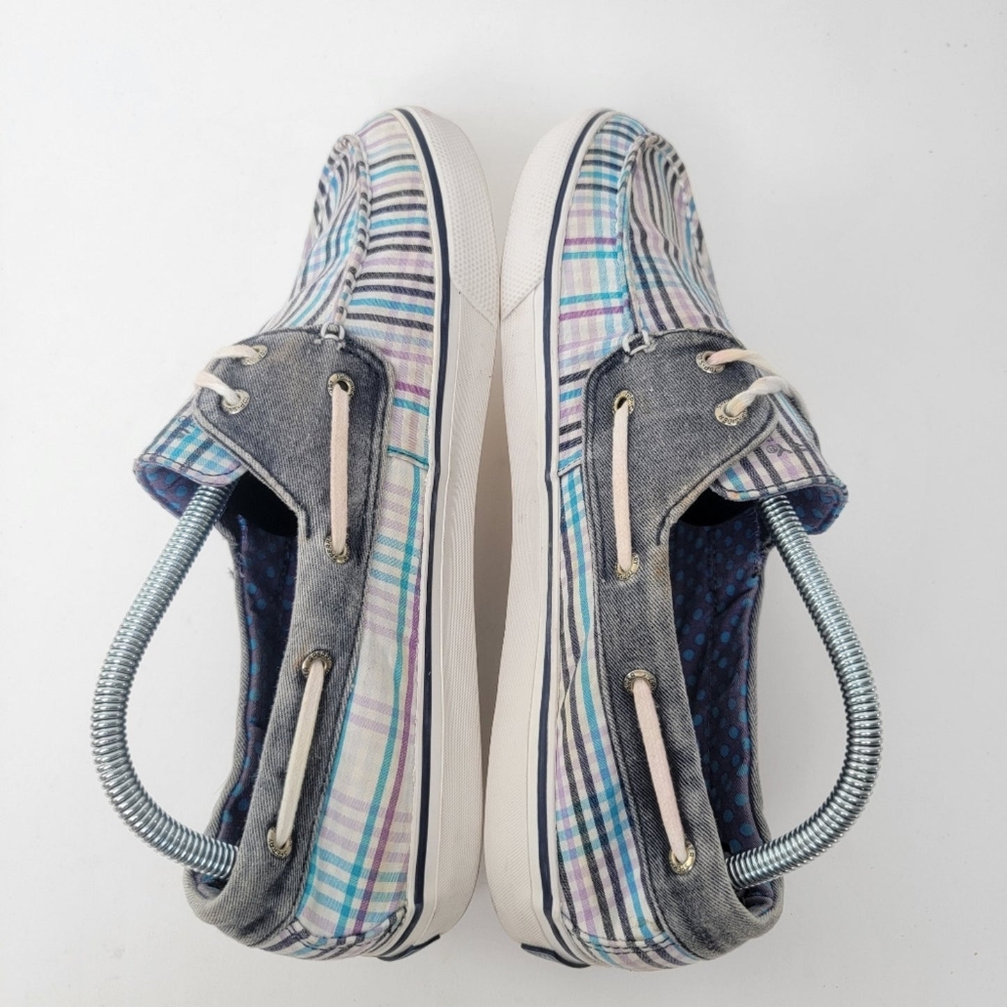 Sperry Top Sider Pastel Plaid Boat Shoes - 11