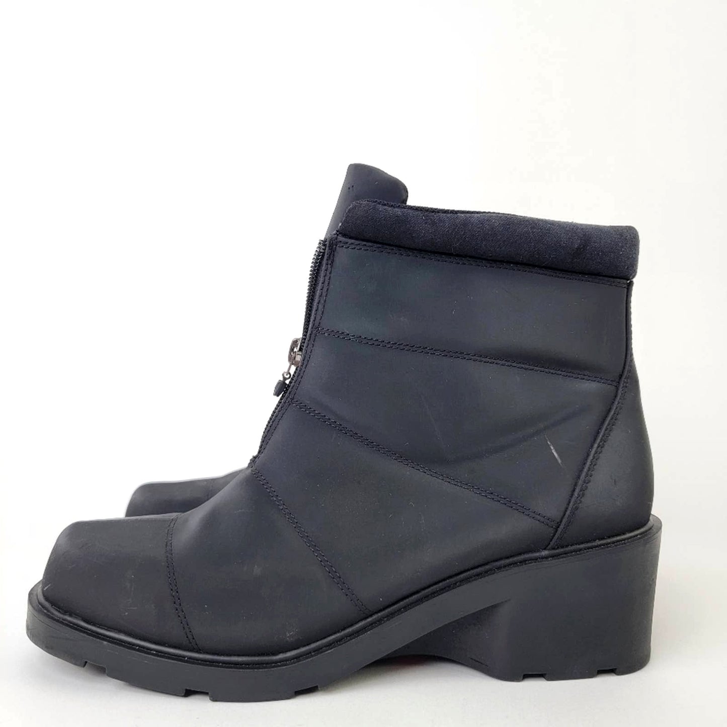 London Fog Chunky Black Zip Up Casey Mid Snow Boots - 11
