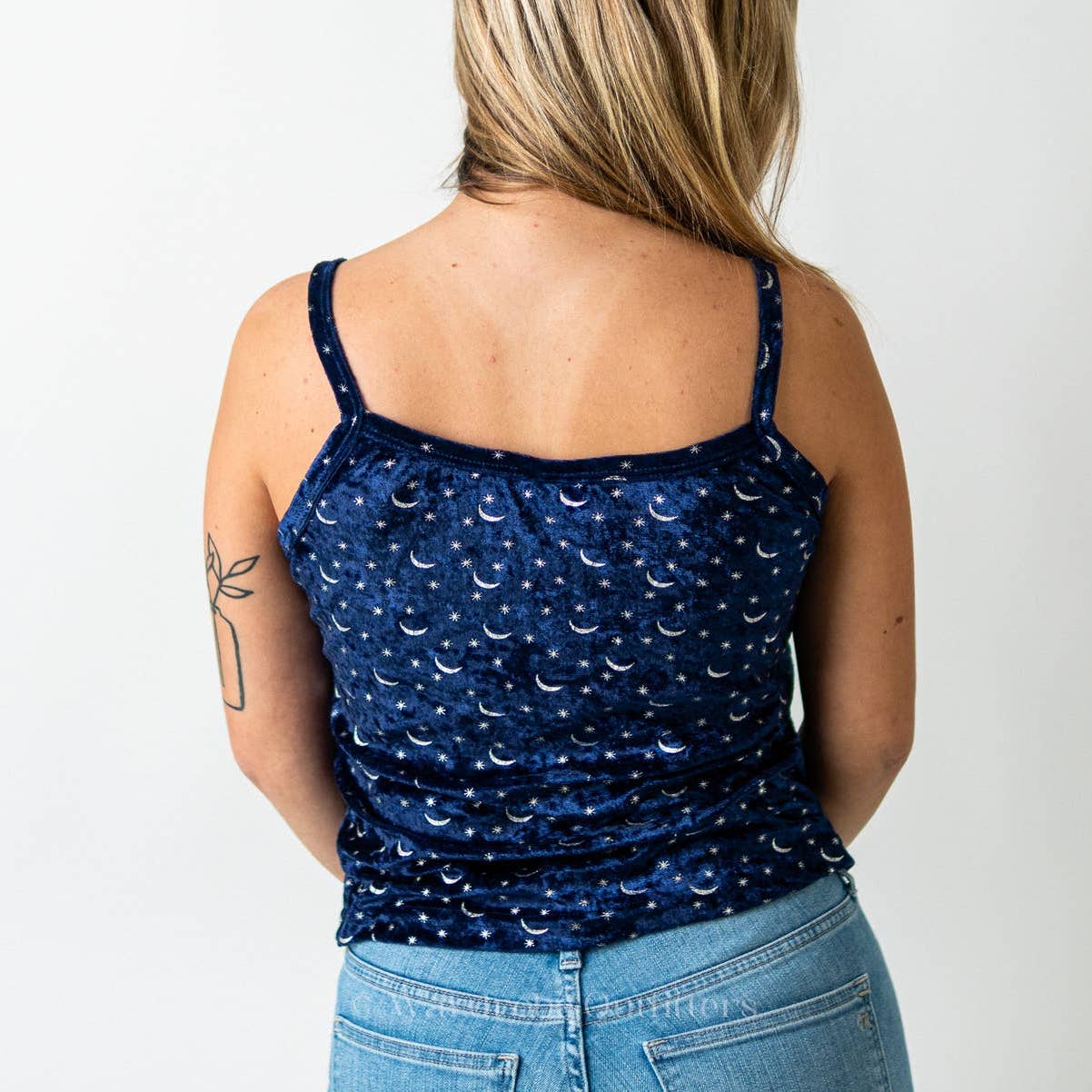 Vintage 90s Velvet Velour Witchy Moon Tank Top