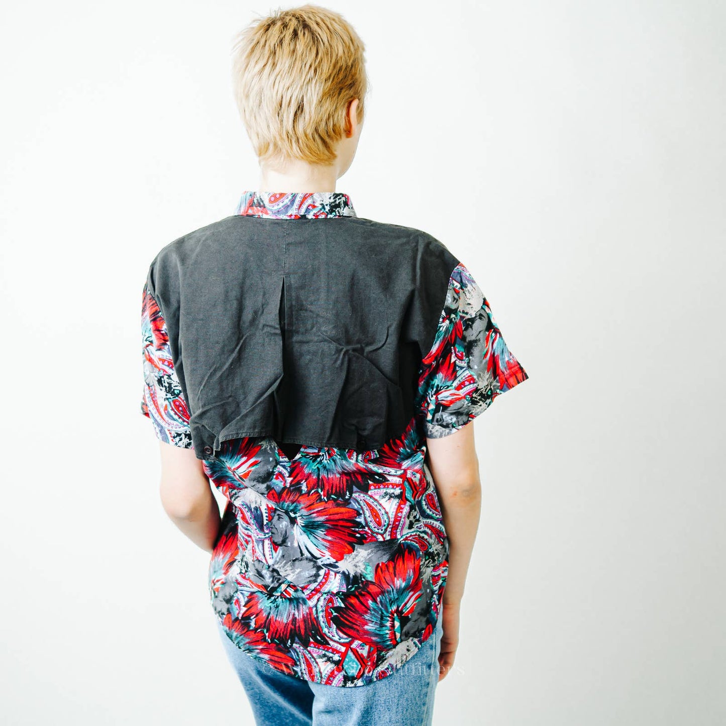 Vintage 90s Western Tribal Flyback Button Down Shirt - M