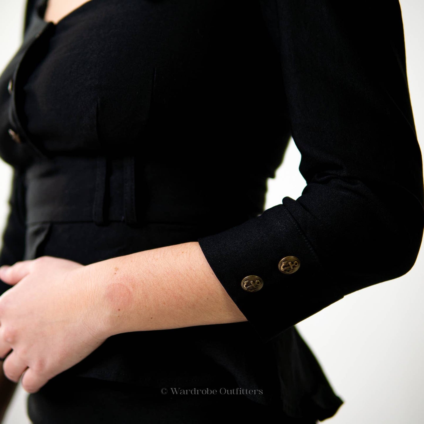 STOP STARING! Fitted Little Black 50s Style Pinup Bodycon Dress - S