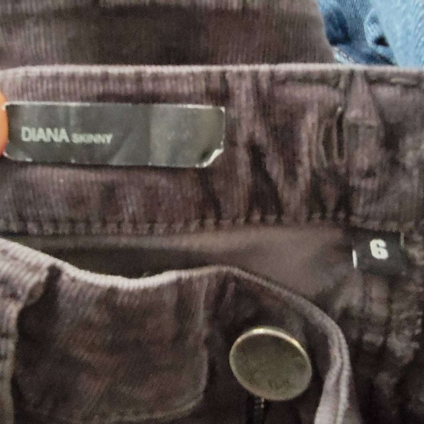 Kut from the Kloth Diana Skinny Black Corduroy Jeans - 6