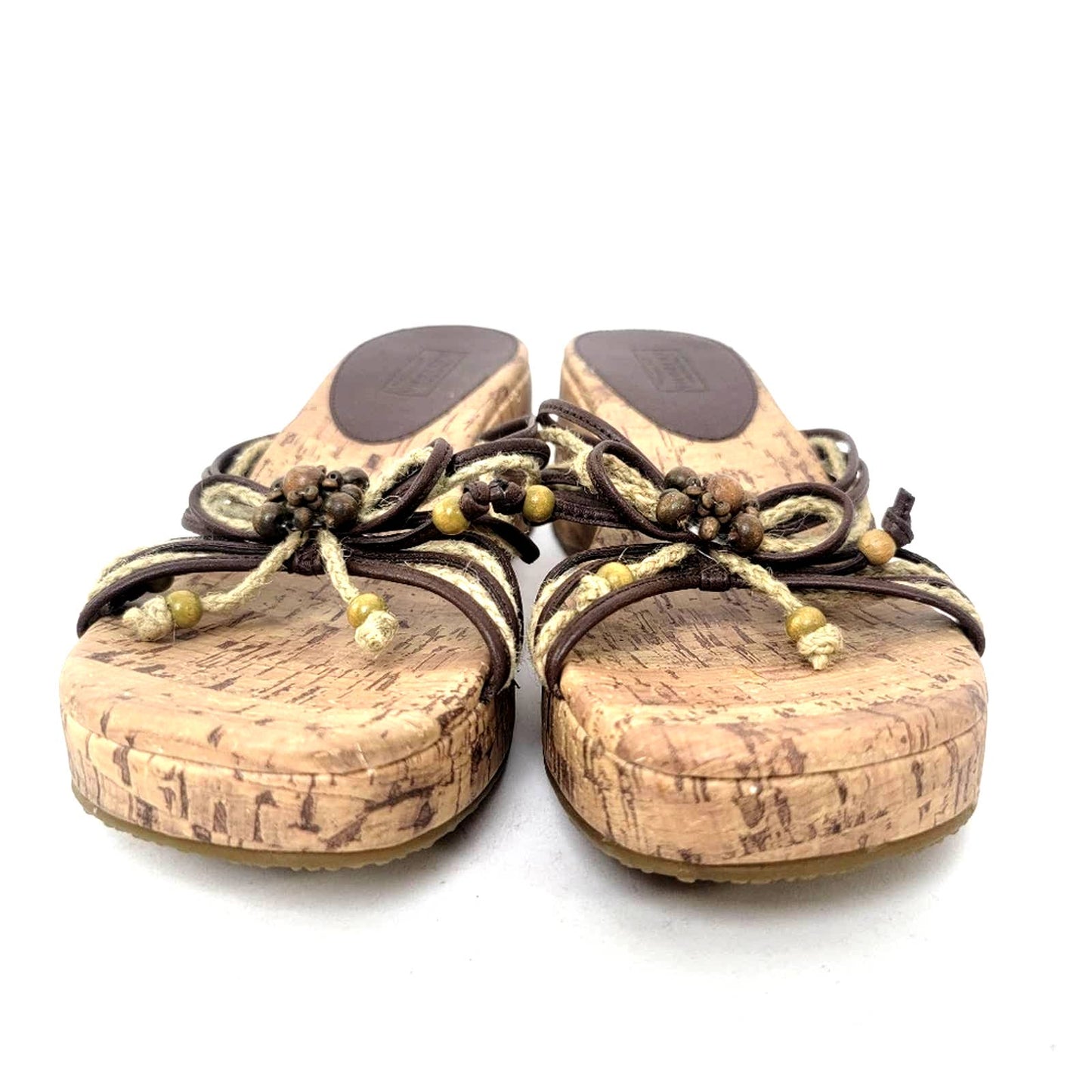 Arizona Jean Co. Platform Strappy Cork Wedge Sandals - 5
