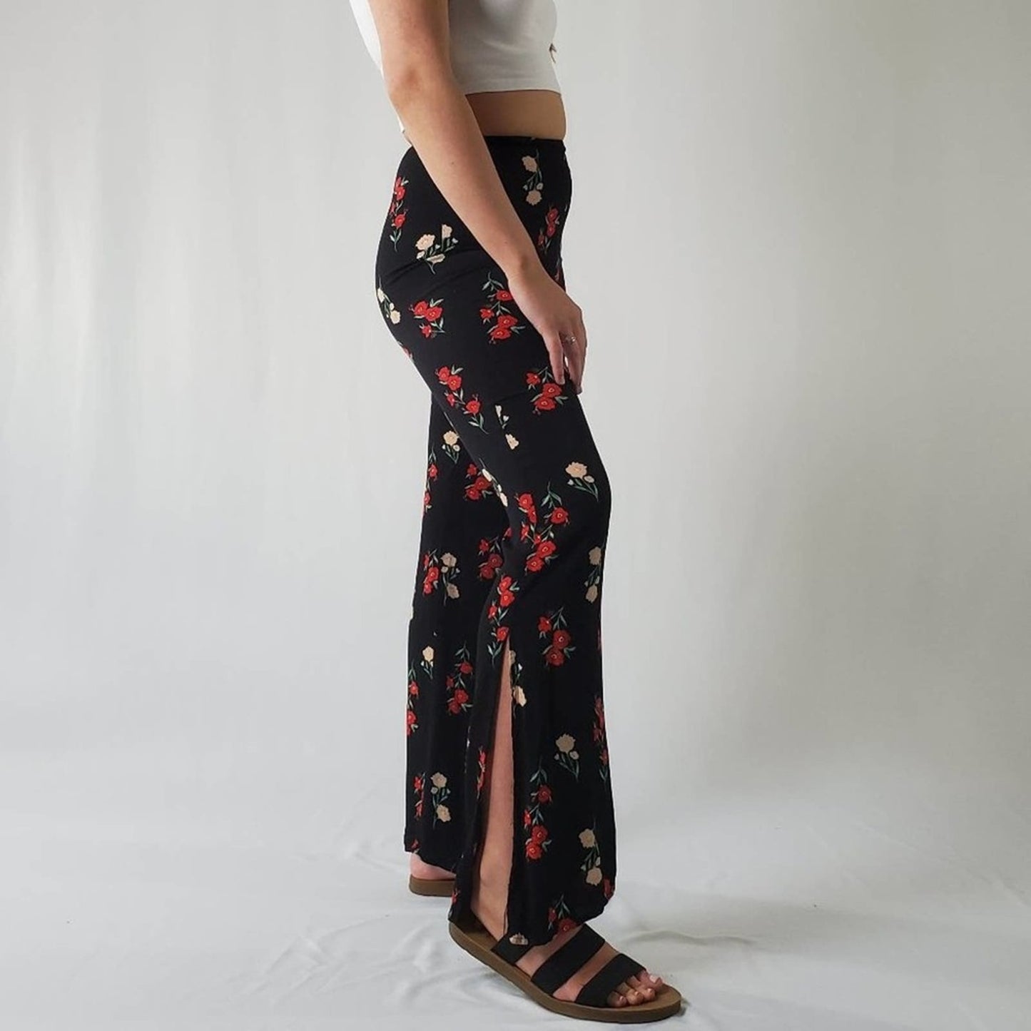 Forever 21 Floral Wide Leg Pants - S