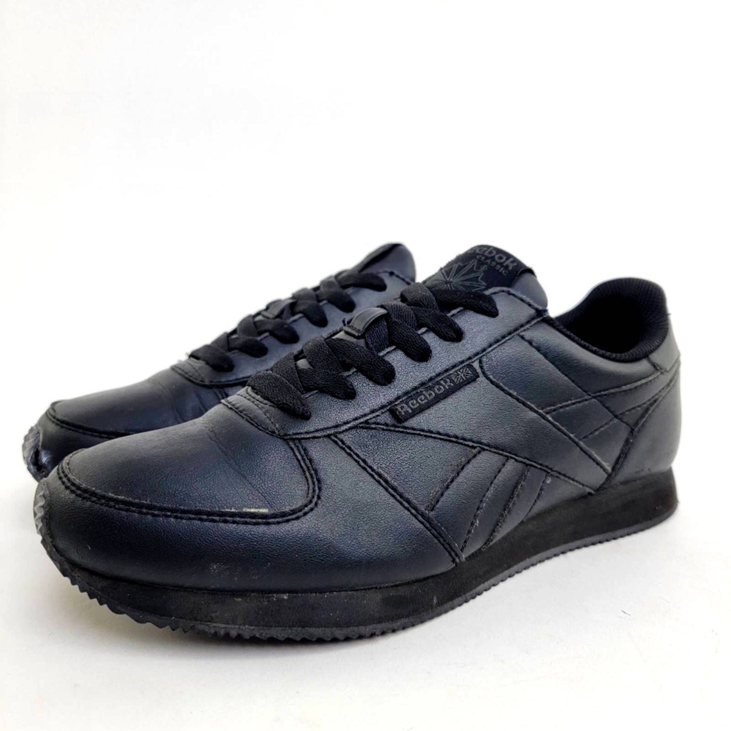 Reebok Black Classic Leather Sneaker Tennis Shoes - 8