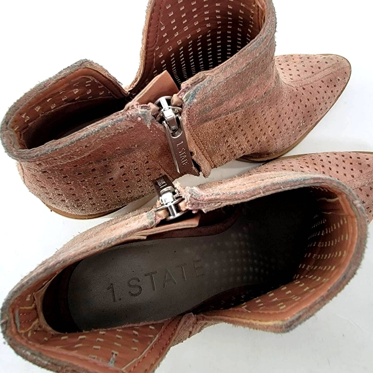 1.State Larocka Perforated Chunky Block Heel Bootie - 8.5