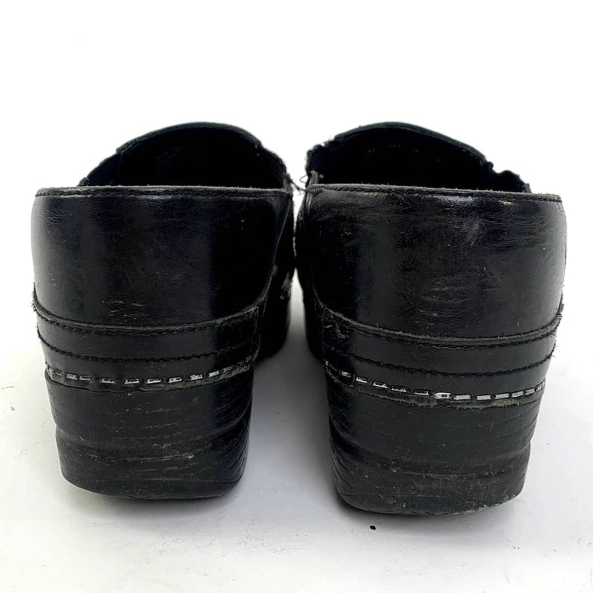 Dansko Pepper Mule Black Cabrio Platform Clogs - 8