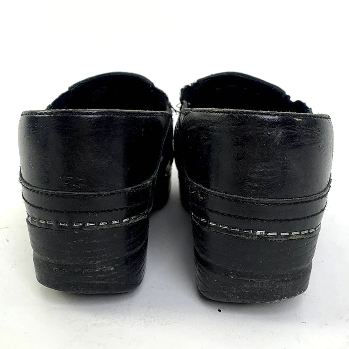 Dansko Pepper Mule Black Cabrio Platform Clogs - 8