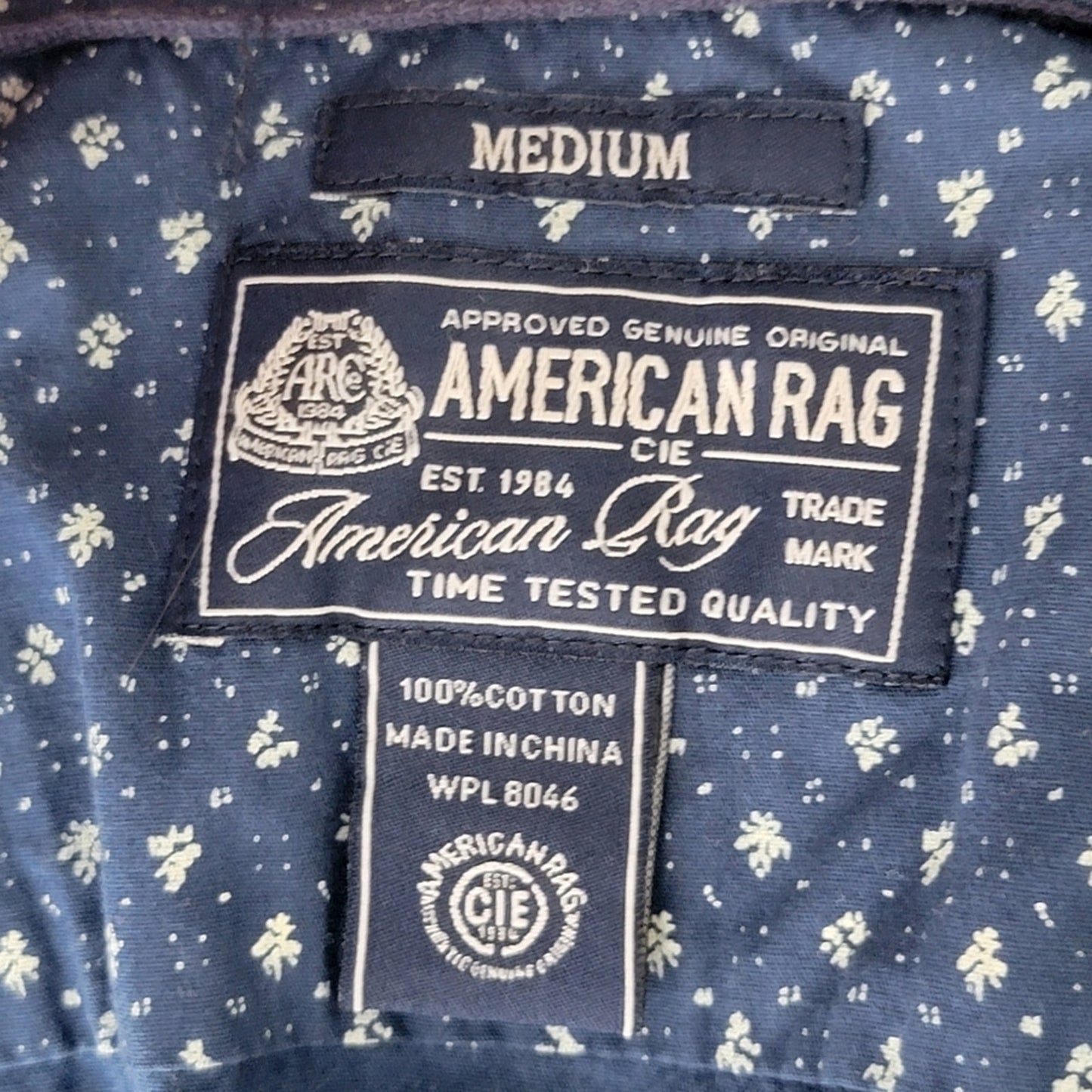 American Rag Paisley Print Slim Fitted Cut Button Down Shirt - M
