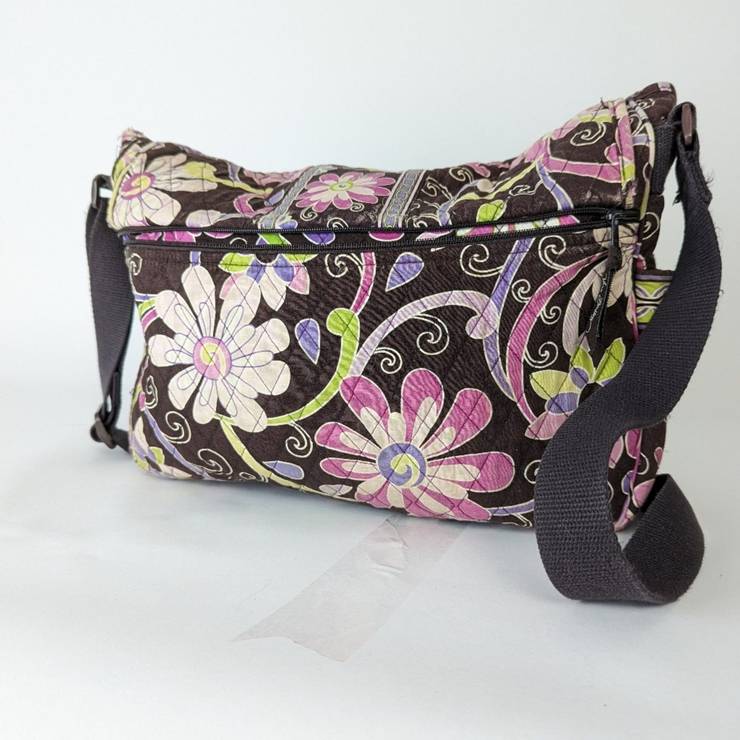 Vera Bradley Top Flap Purple Punch Crossbody Messenger Bookbag