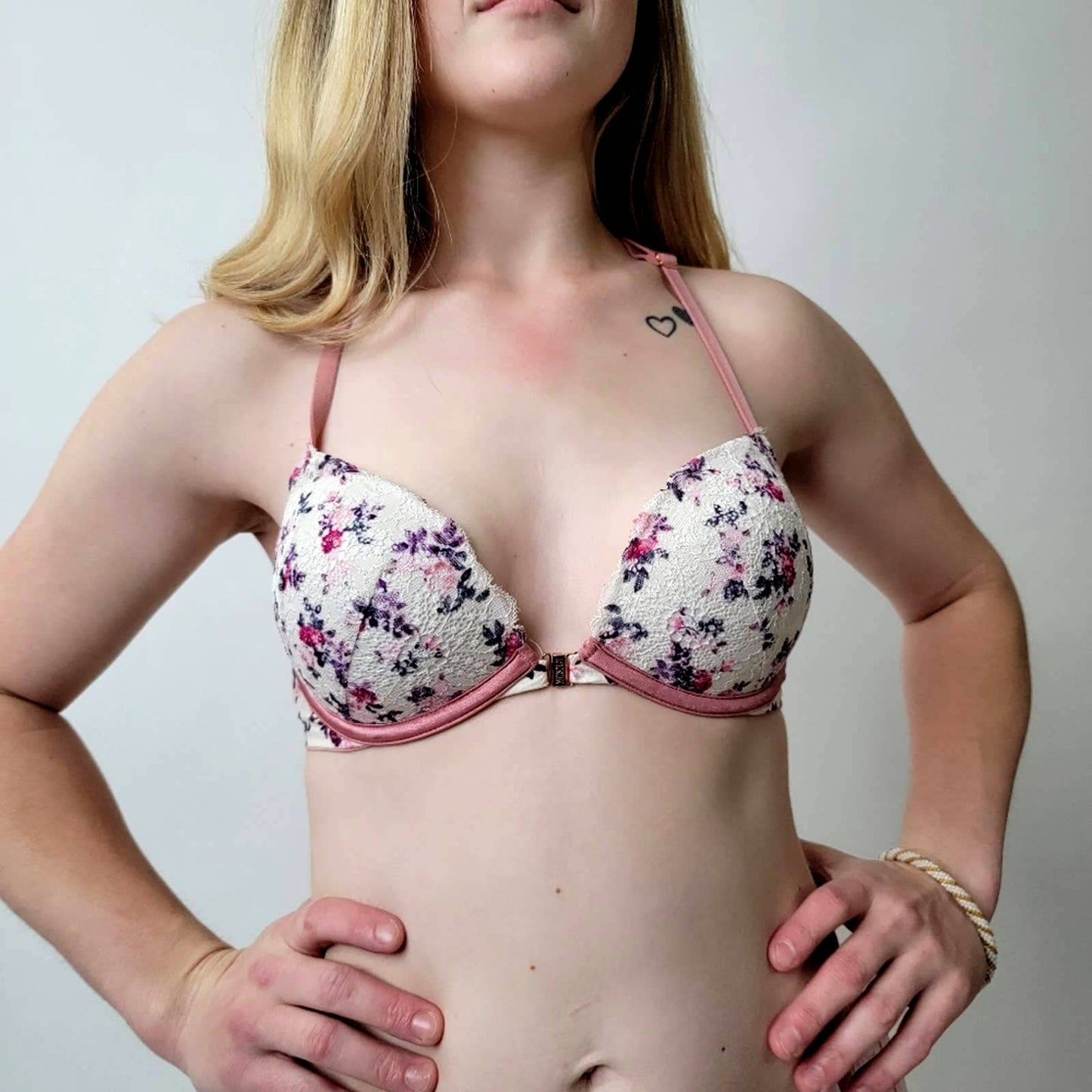 Victoria's Secret Lace Floral Push Up Bra - 34C