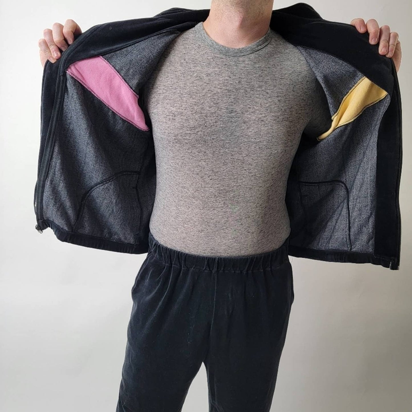 Vintage 90s Velour Track Suit - Multi Color Stripes - XL