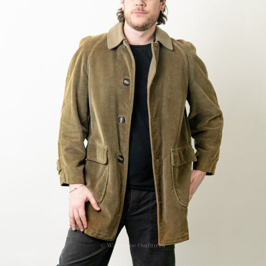 Vintage 1960's Cresco Corduroy Sherpa Lined Collared Coat