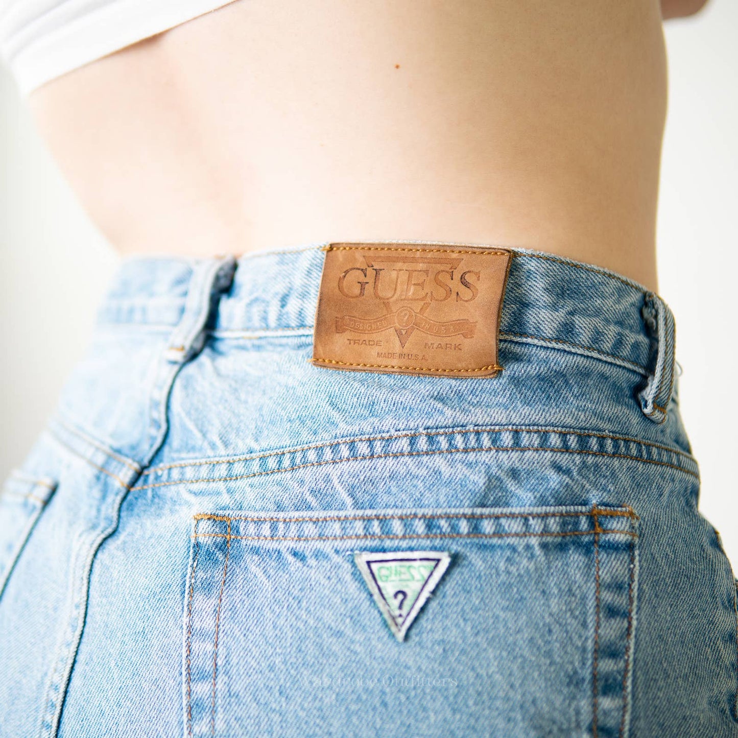 Vintage 90s Guess Jeans High Rise Faded Distressed Straight Leg Jeans