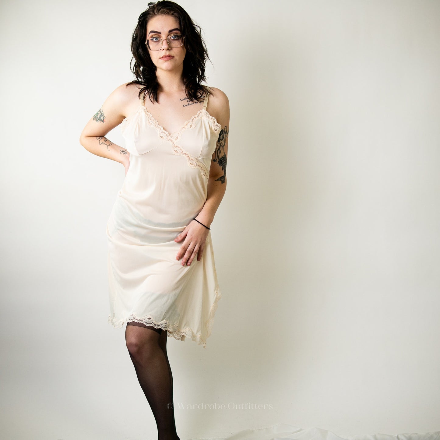 Vintage 60s White Lace Lingerie Slip