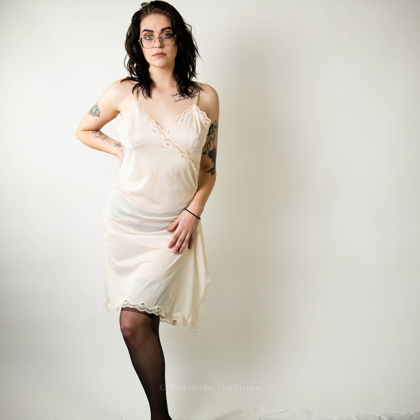 Vintage 60s White Lace Lingerie Slip