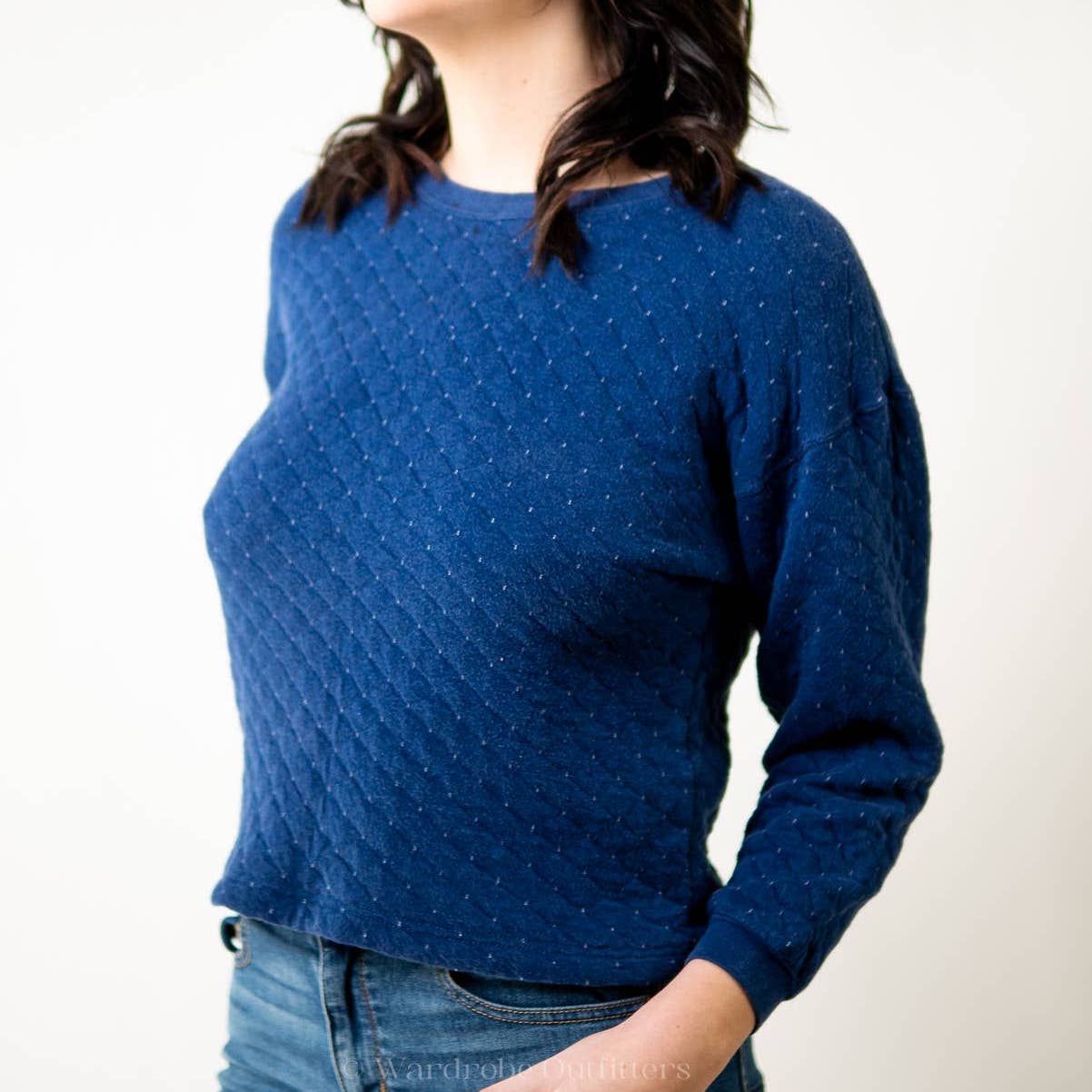 Vintage 90s Quilted Pullover Sweater Sweatshirt