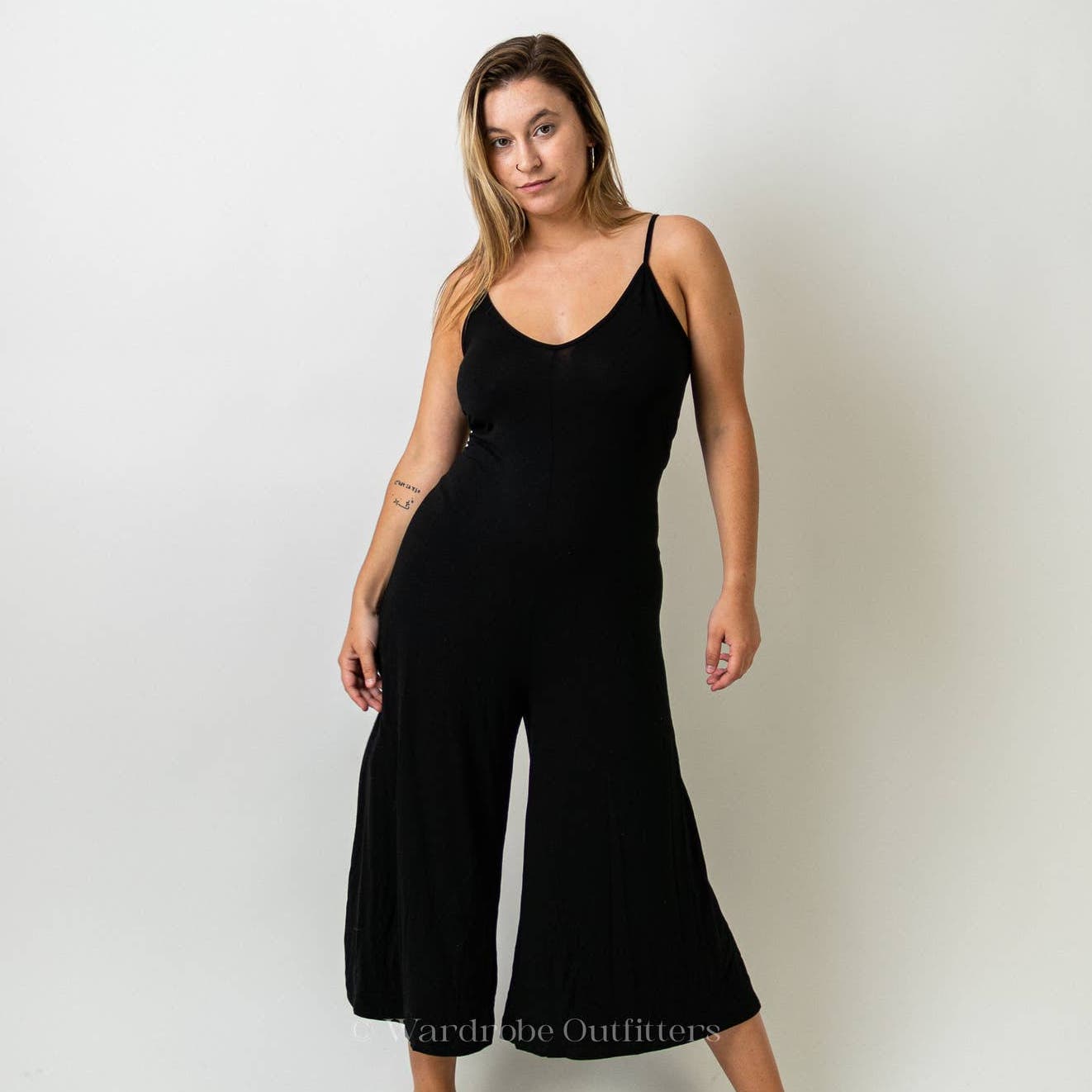 NWT 21 Saints Black Wide Leg Romper Jumpsuit - M