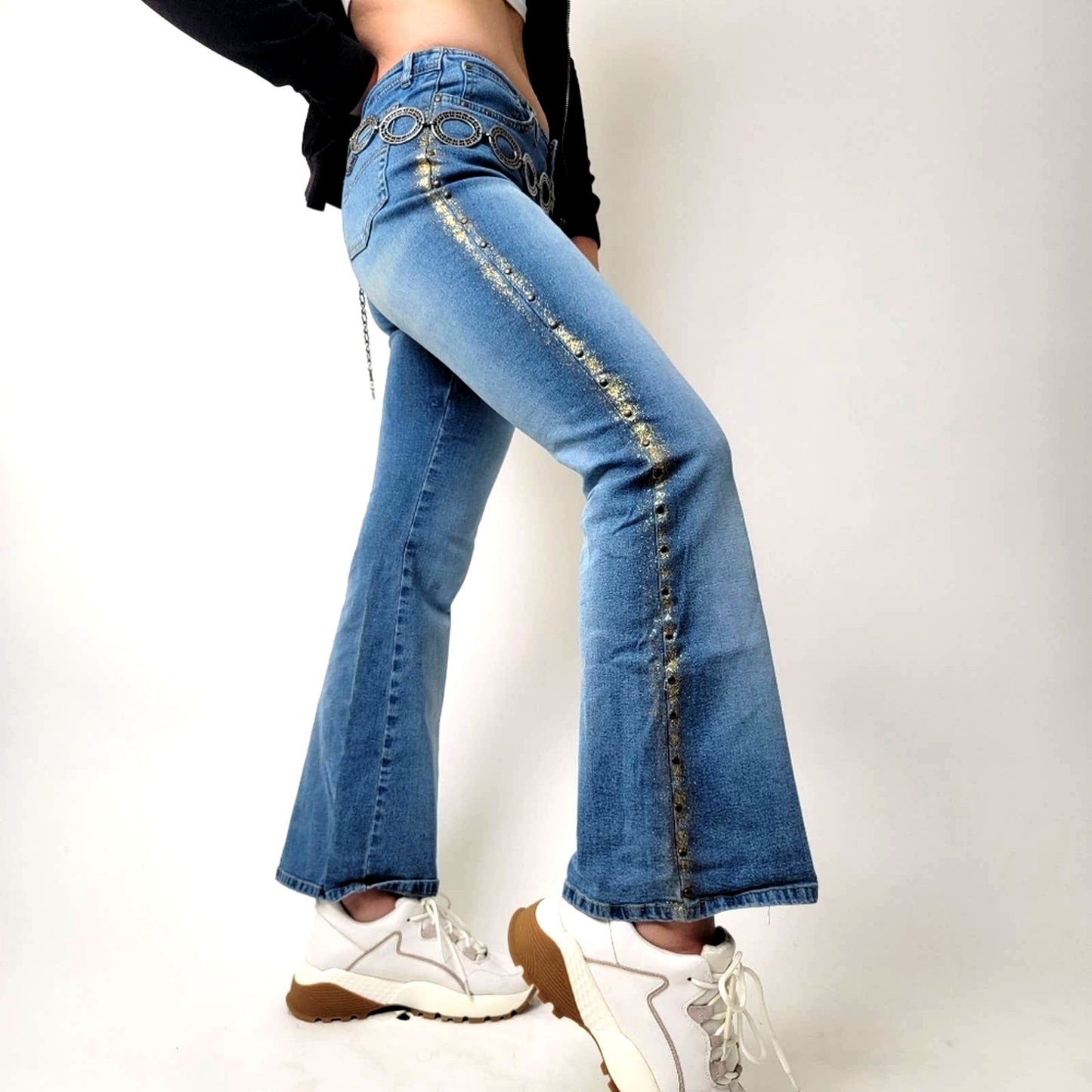 Vintage Y2K Angels Flare seamless low rise light wash Jeans - 28