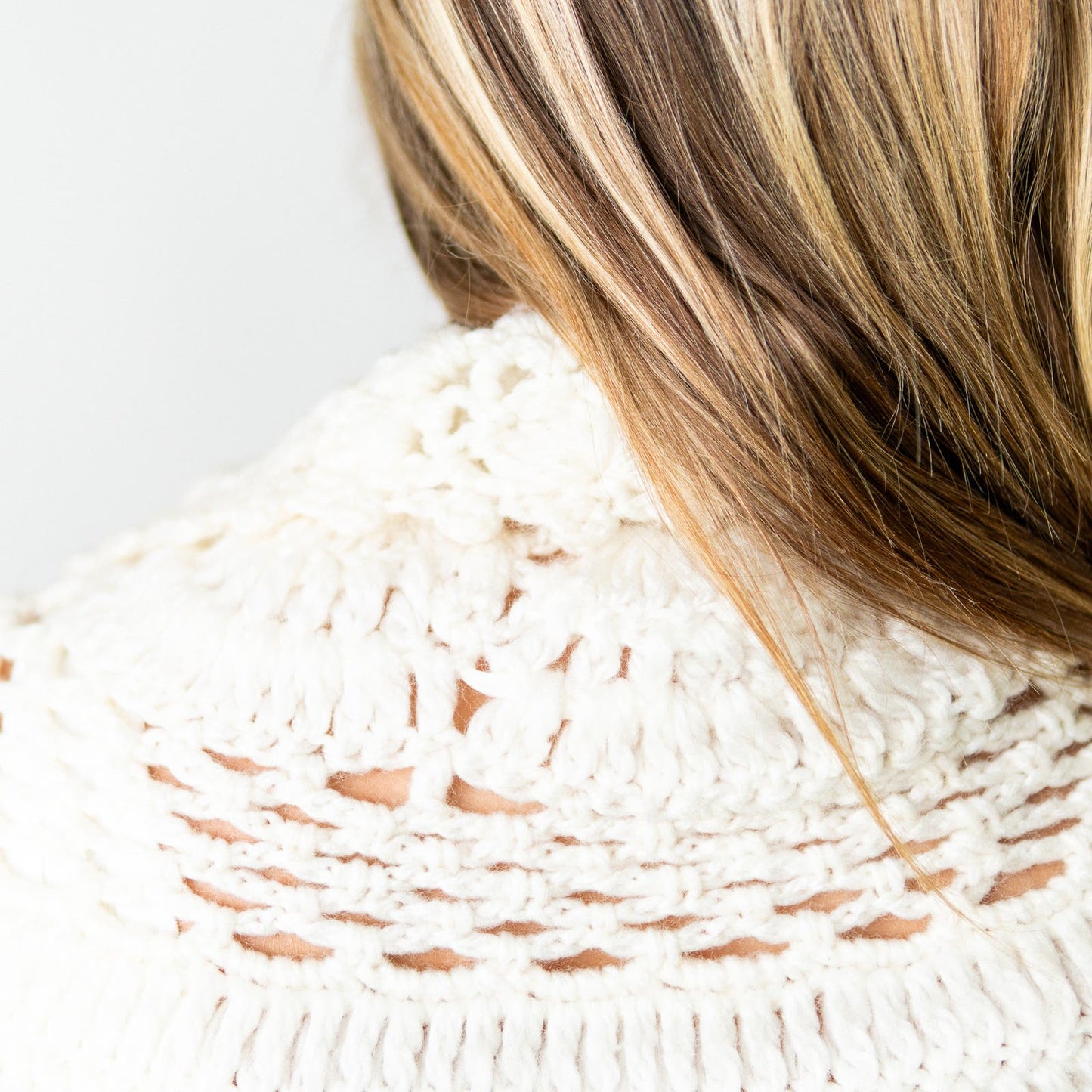 Handmade Crochet Knit Tassel Shaw Poncho Coverup