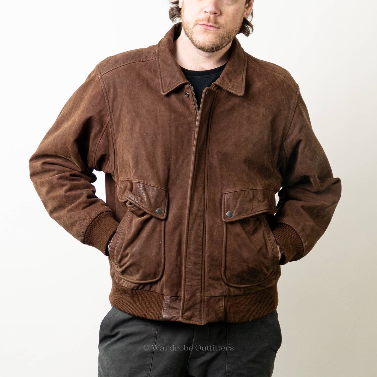 Vintage 90s Brown Leather Western Jacket - L