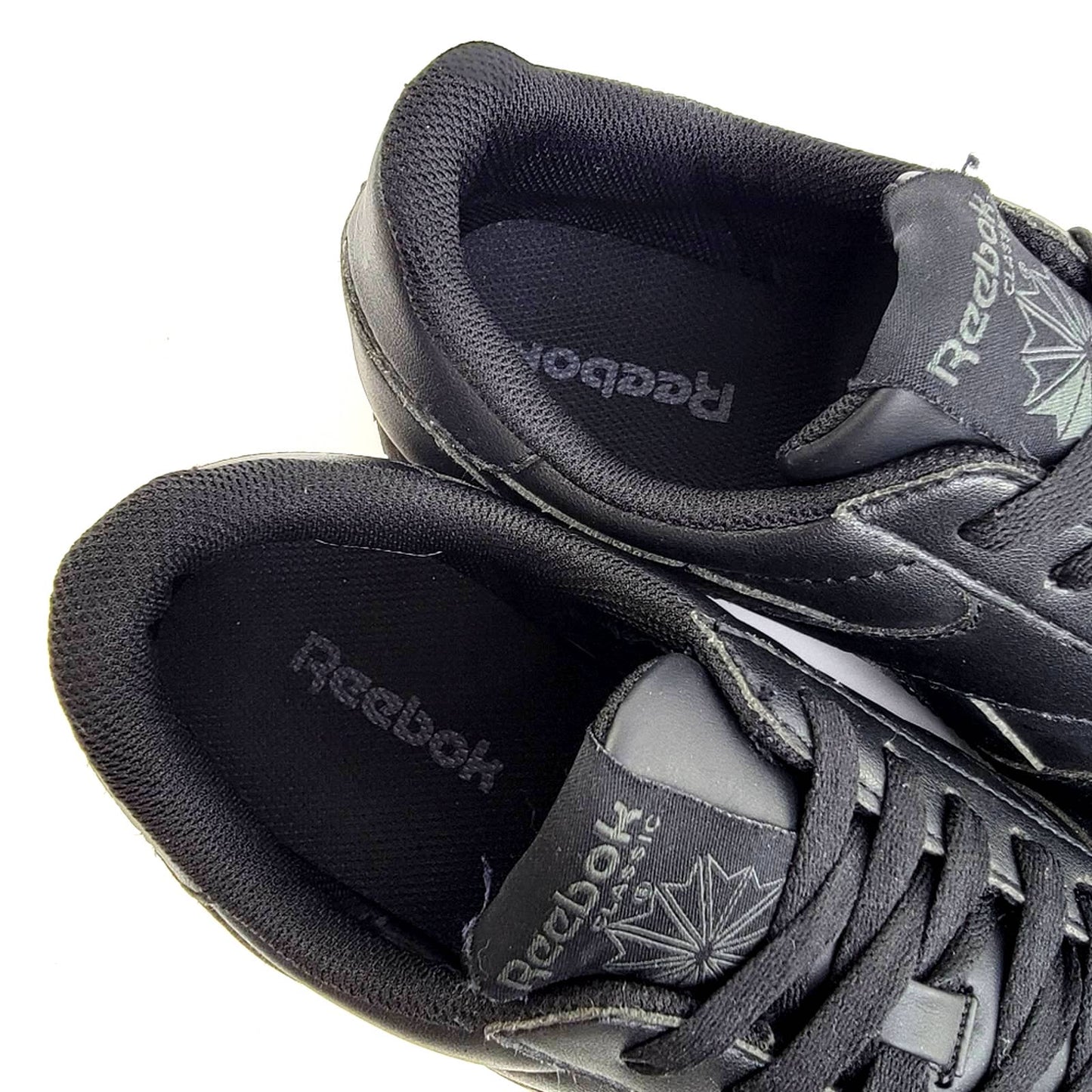 Reebok Black Classic Leather Sneaker Tennis Shoes - 8