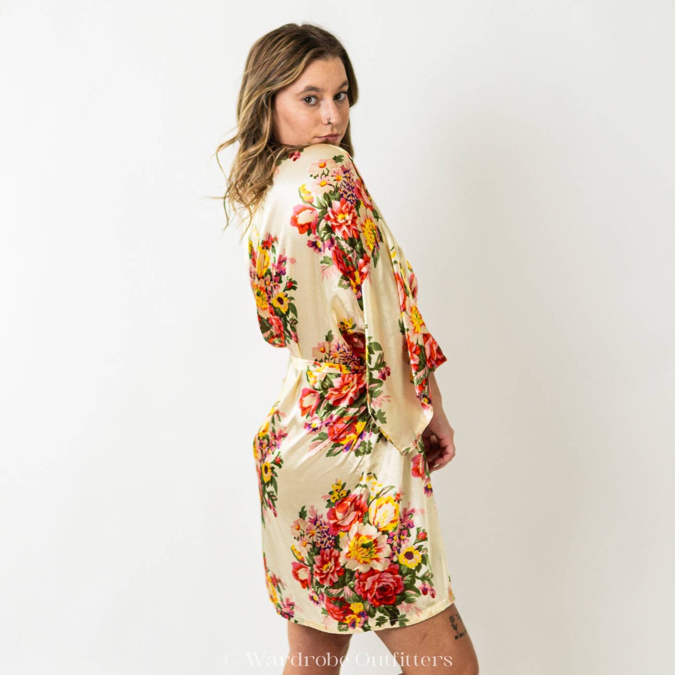 Silky Soft Japanese Floral Robe Lingerie