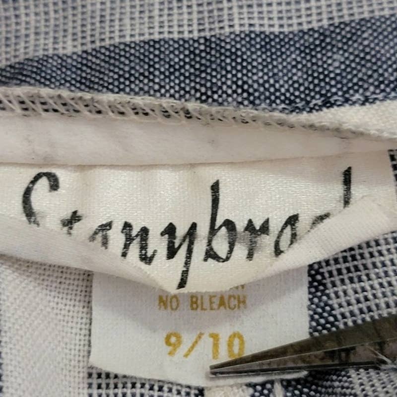 Vintage 70s Stonybrook Striped High Rise Straight Leg Linen Pants