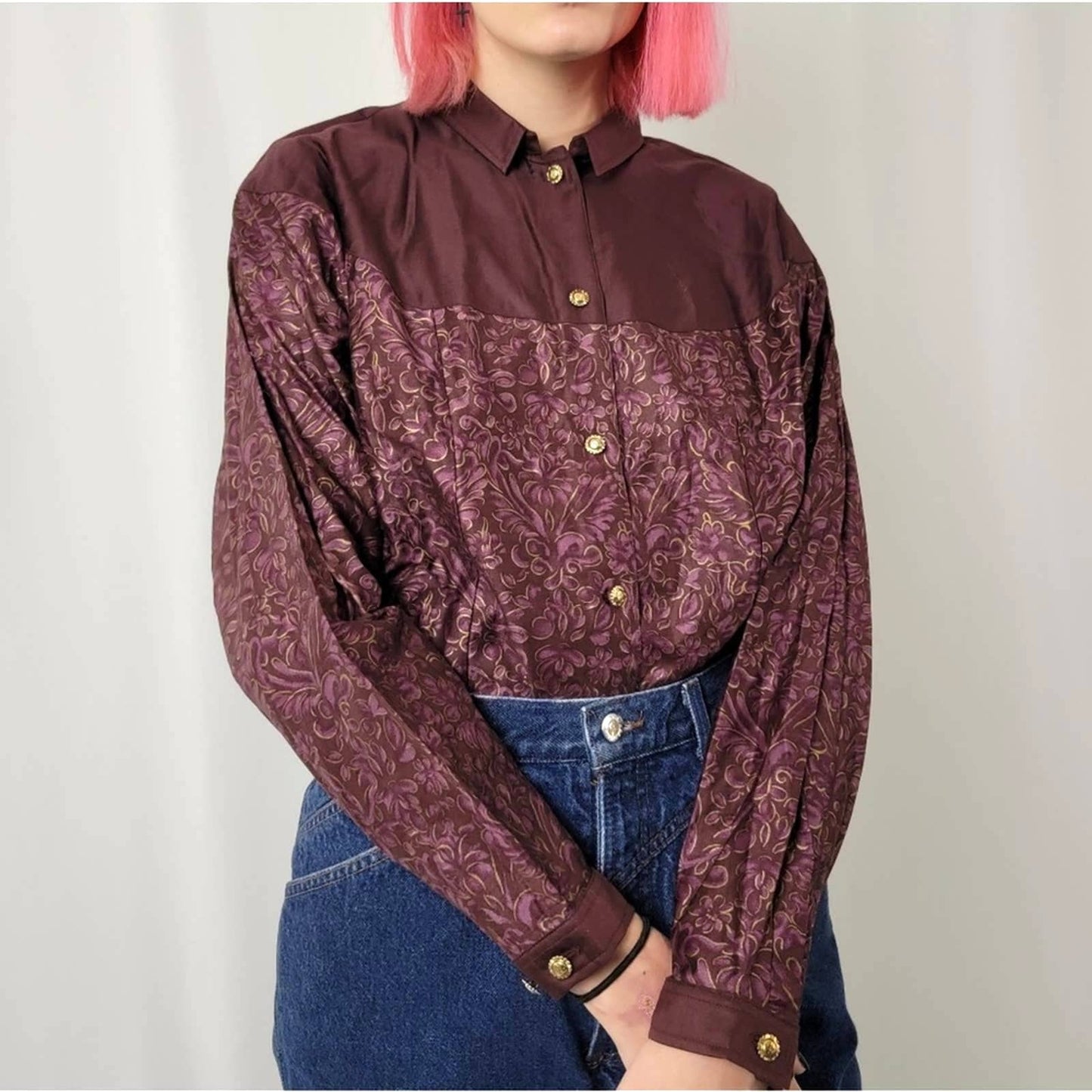 Vintage 90s Western Paisley Bandana Long Sleeve - M