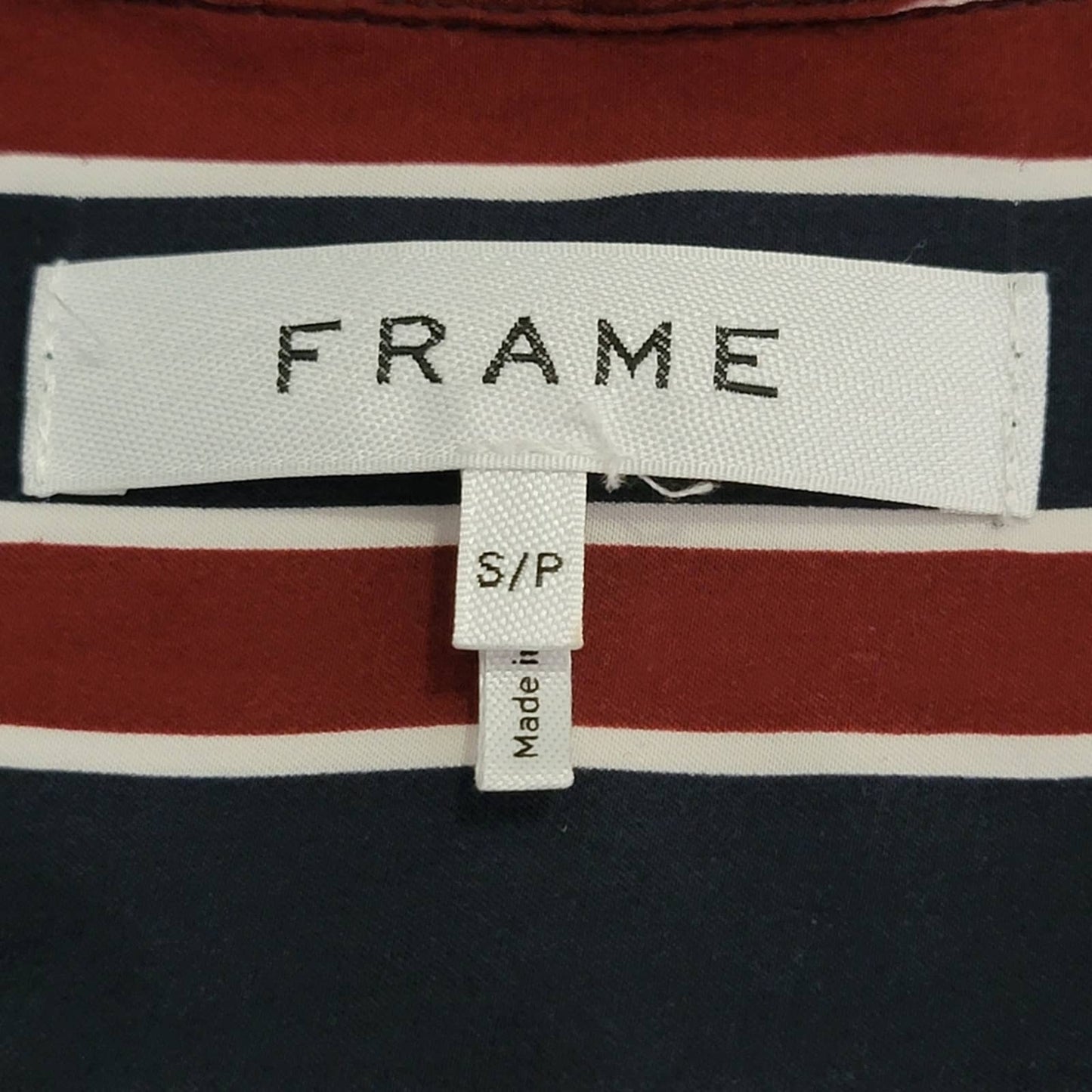 Frame Silk Striped Button Down Long Sleeve Shirt - S