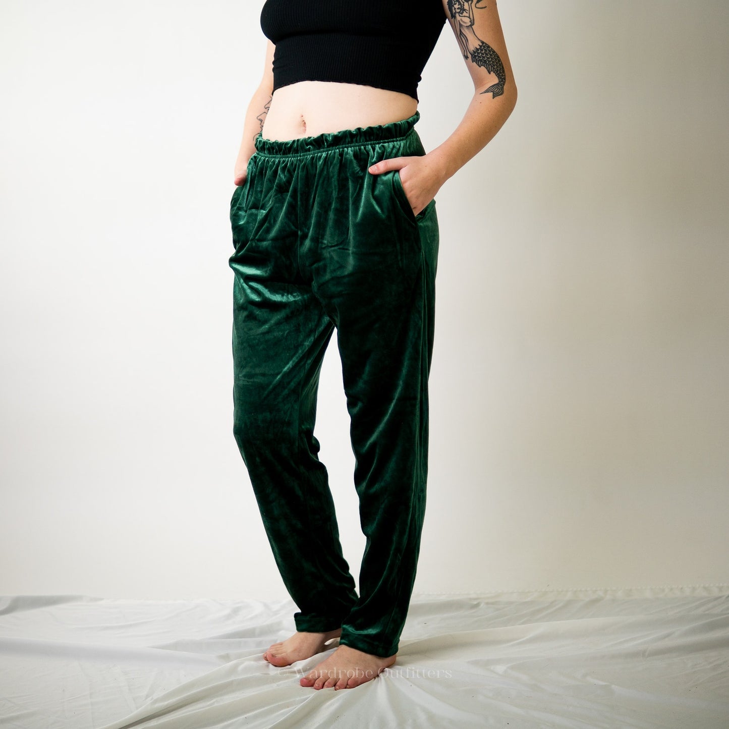 Vintage 90s Green Velvet Velour Joggers