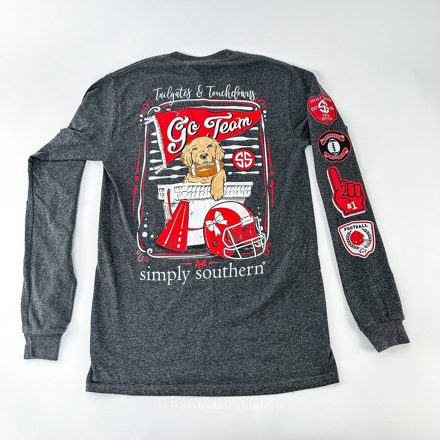 Simply Southern Tailgates & Touchdowns Football Long Sleeve Tee Shirt