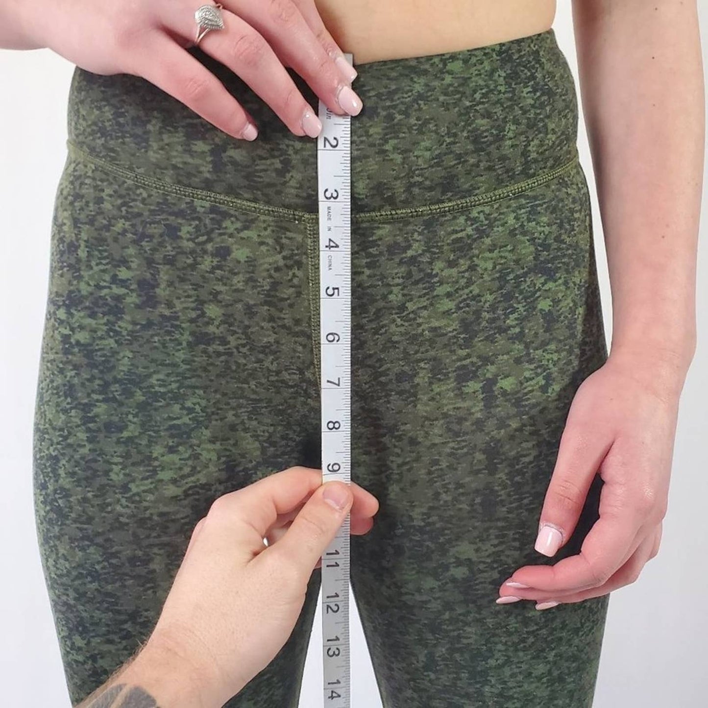 Fabletics Mila High Waist Camo Print Green Legging - M