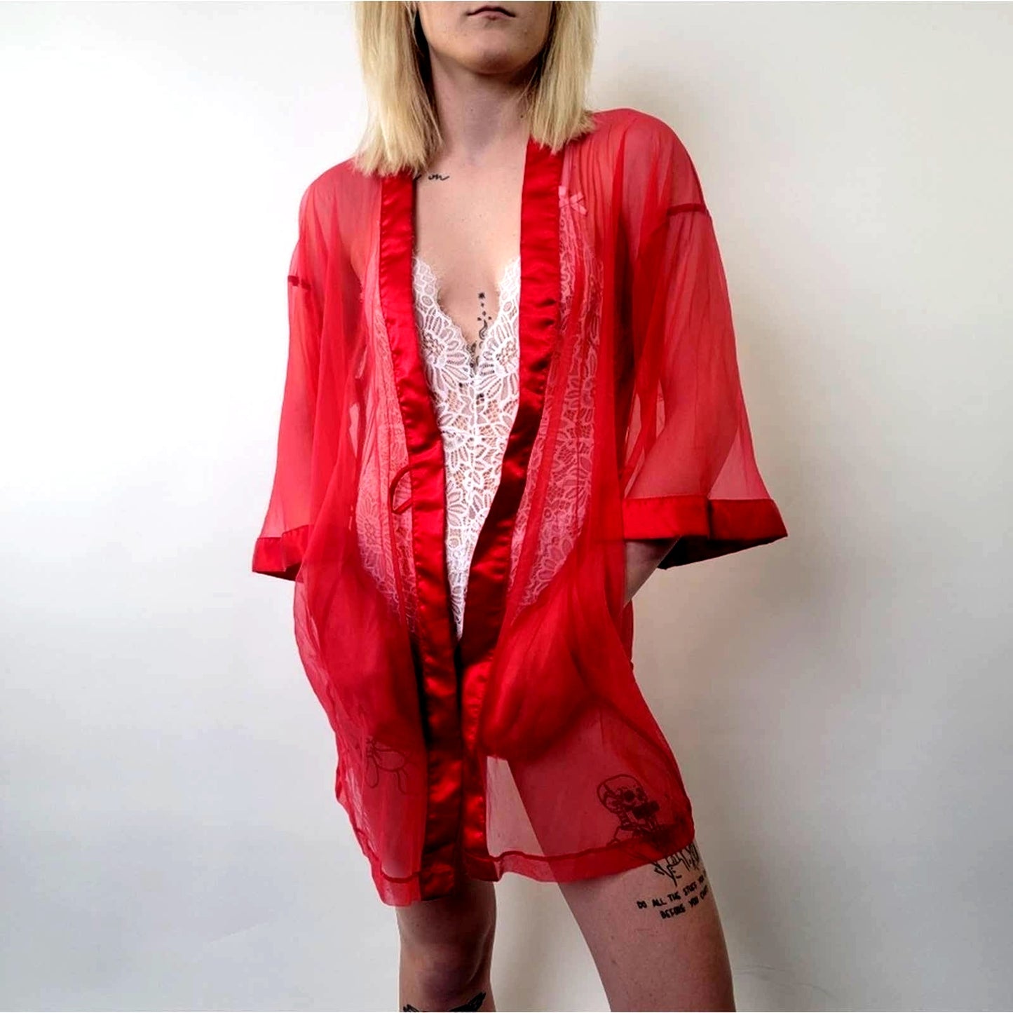 Vintage 60’s Chiffon Sheer Boudoir Pin Up Cover Nightie