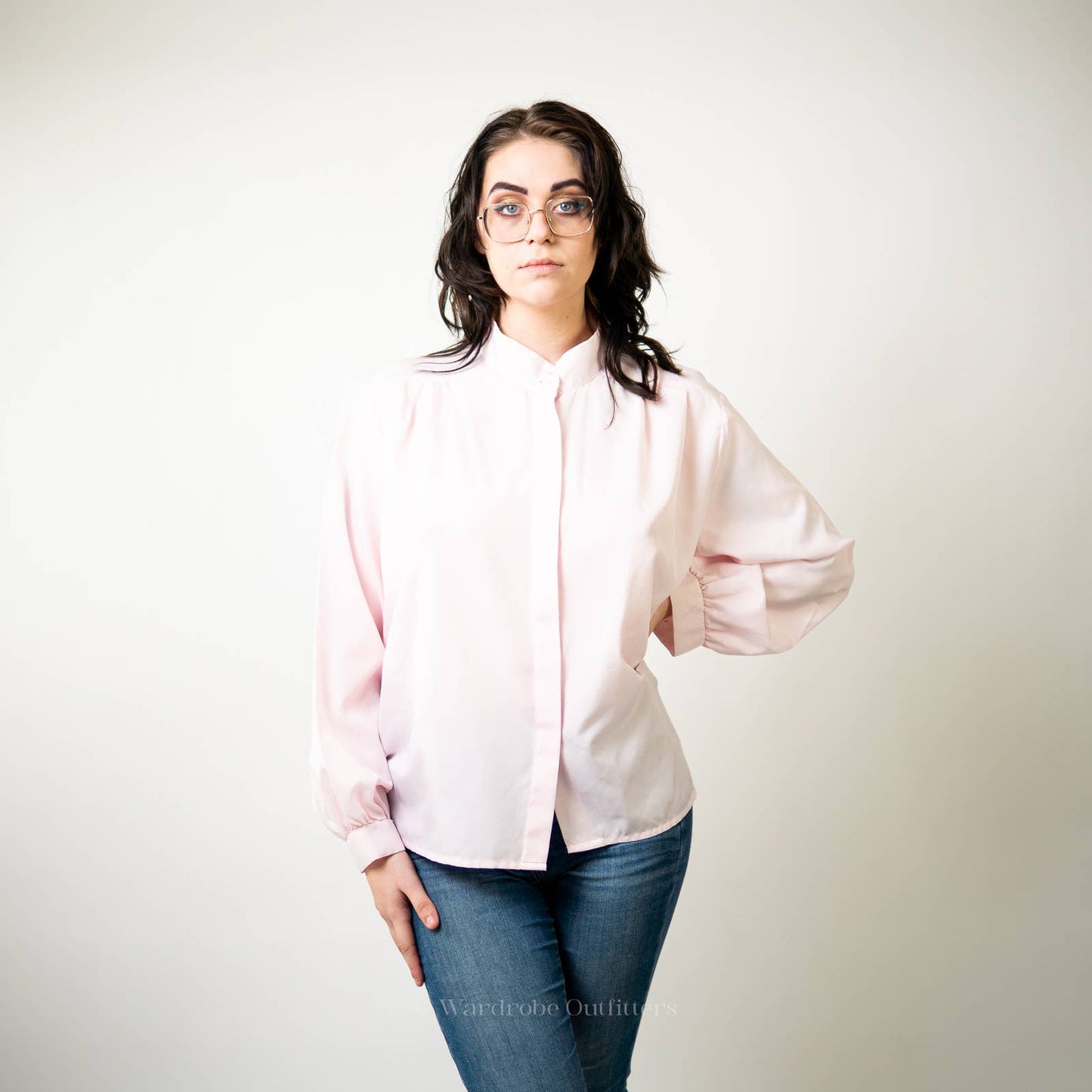 Vintage 80s Pastel Button Up Blouse