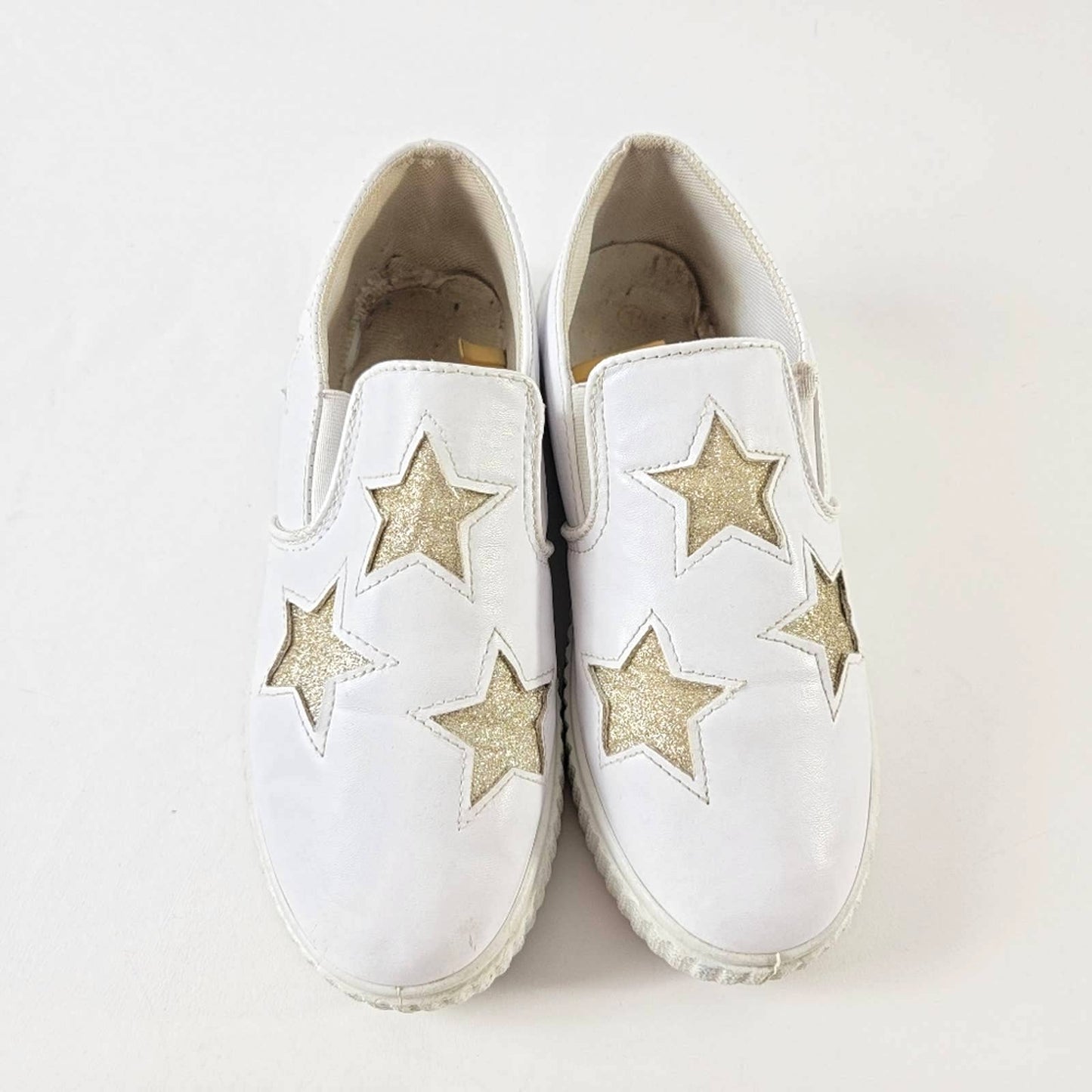 Chunky White Leather Platform Sneakers - 7