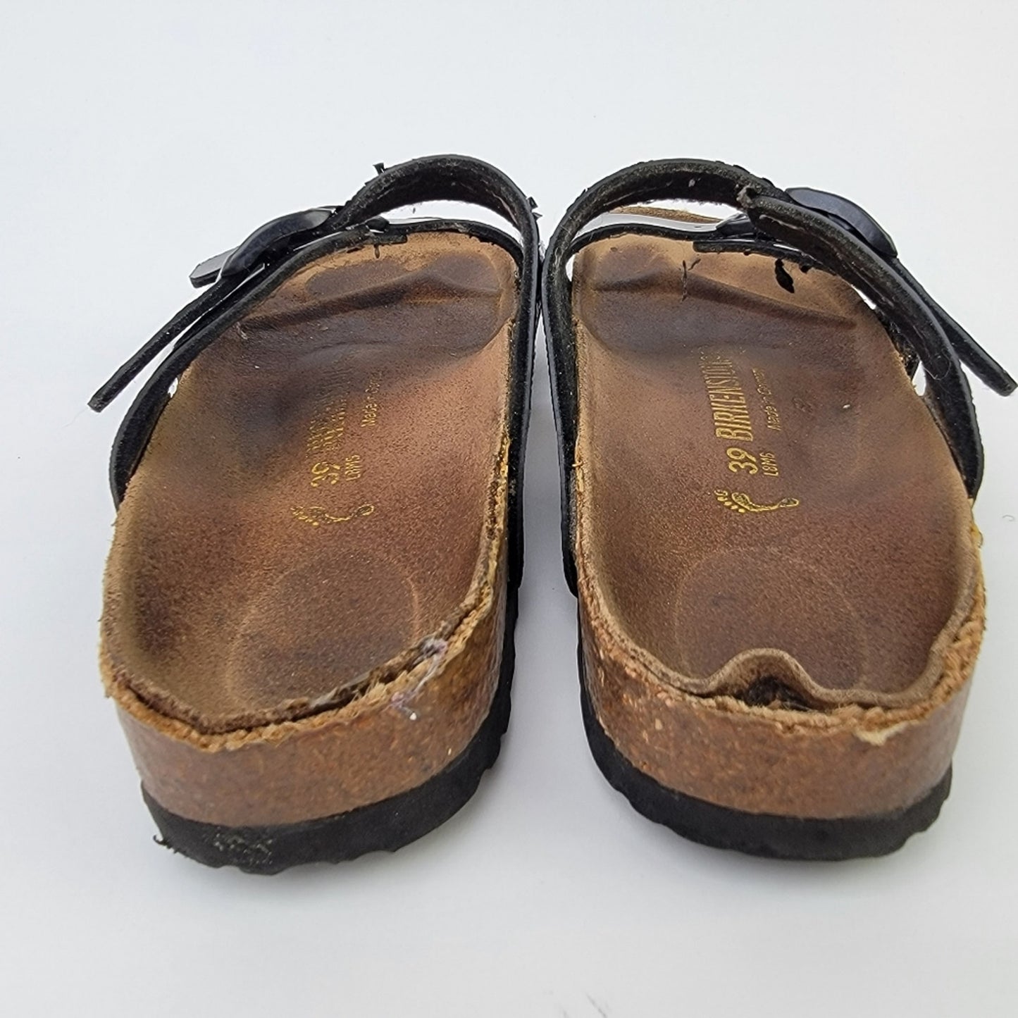 Birkenstock Papillio Arizona Black Patent Leather Sandals - 8