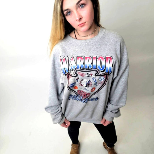Vintage 90s Warrior High School Athletic Sweatshirt - L