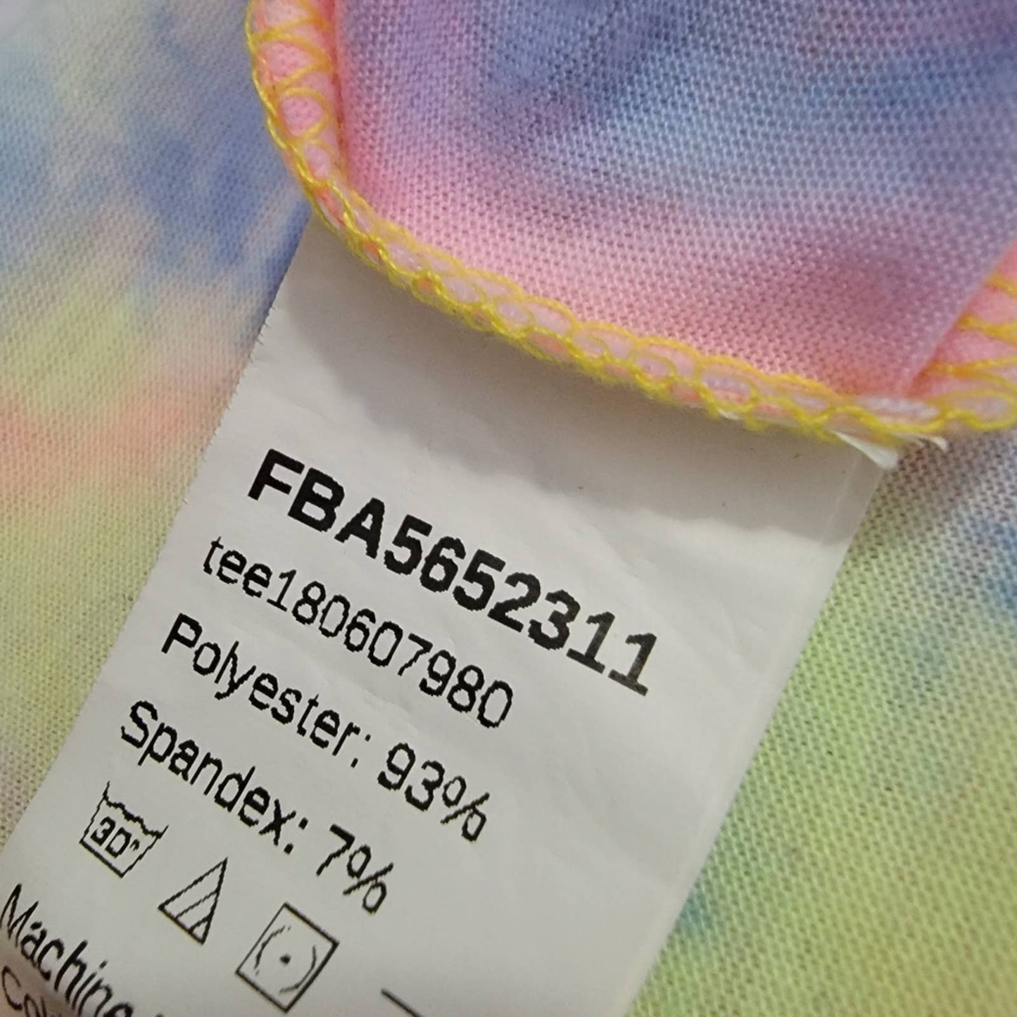 Rainbow Pastel Tie Dye Crop Top Tee Shirt - M