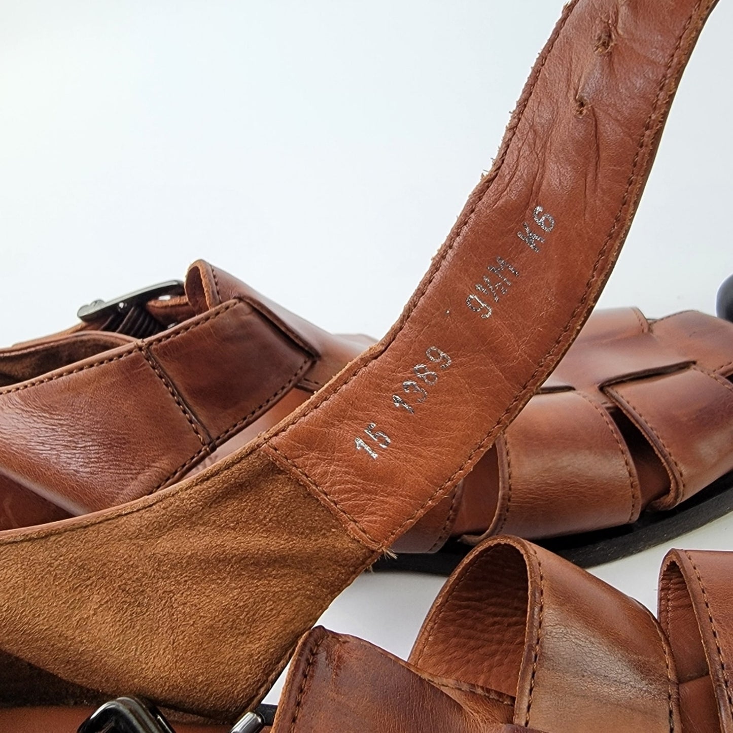 Johnston & Murphy Domani Leather Huarache Fisherman Sandals - 8.5