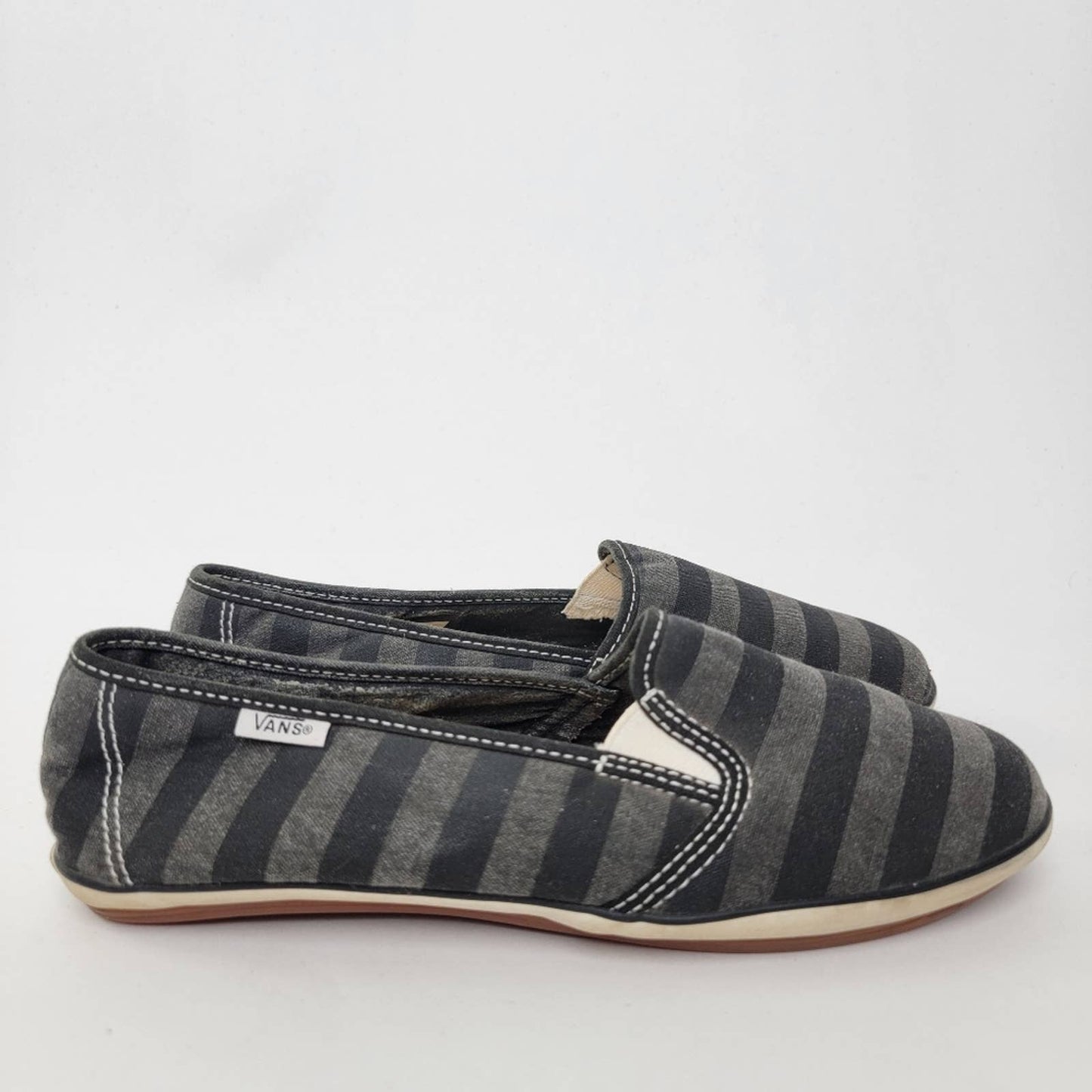Vans Canvas Striped Slip On Ballet Shoes - 7