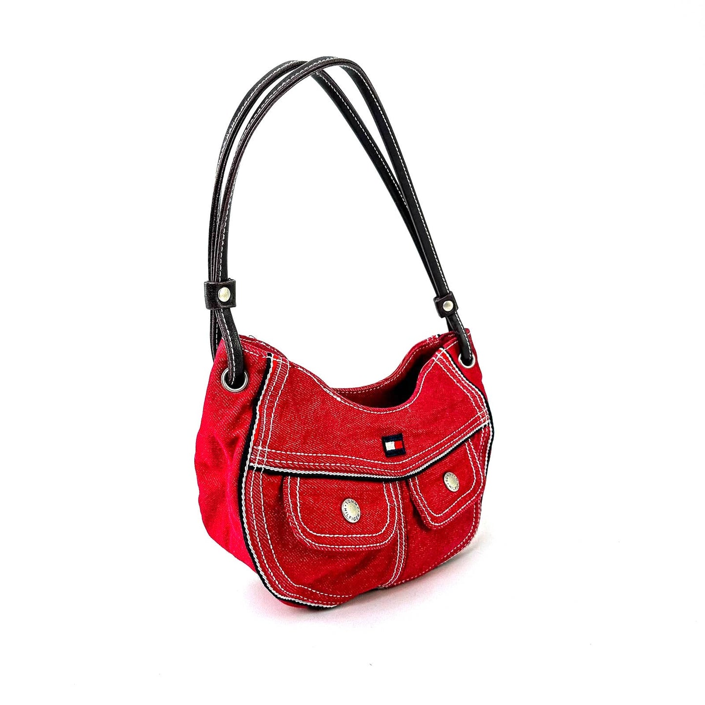 Vintage Y2k 90s Tommy Hilfiger Denim Canvas Mini Bag Purse