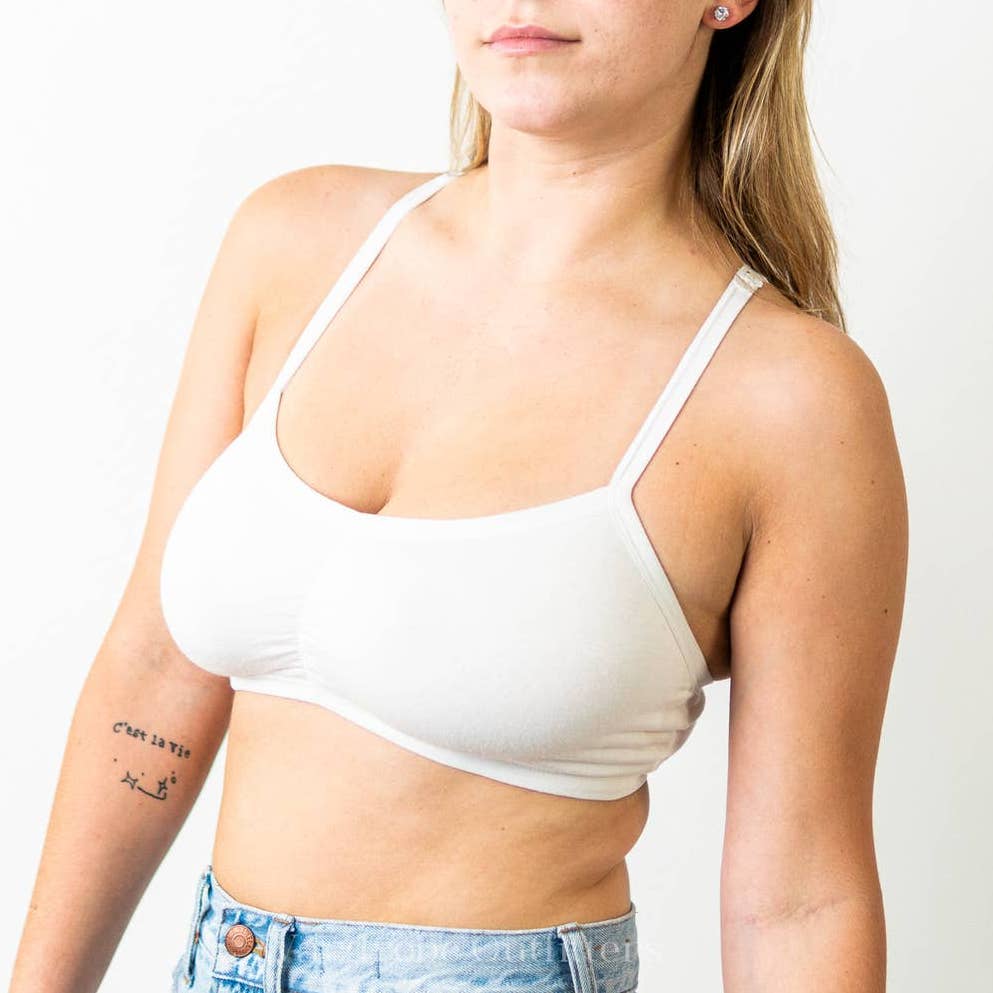 White Frilly Lace Racerback Bralette