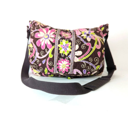 Vera Bradley Top Flap Purple Punch Crossbody Messenger Bookbag