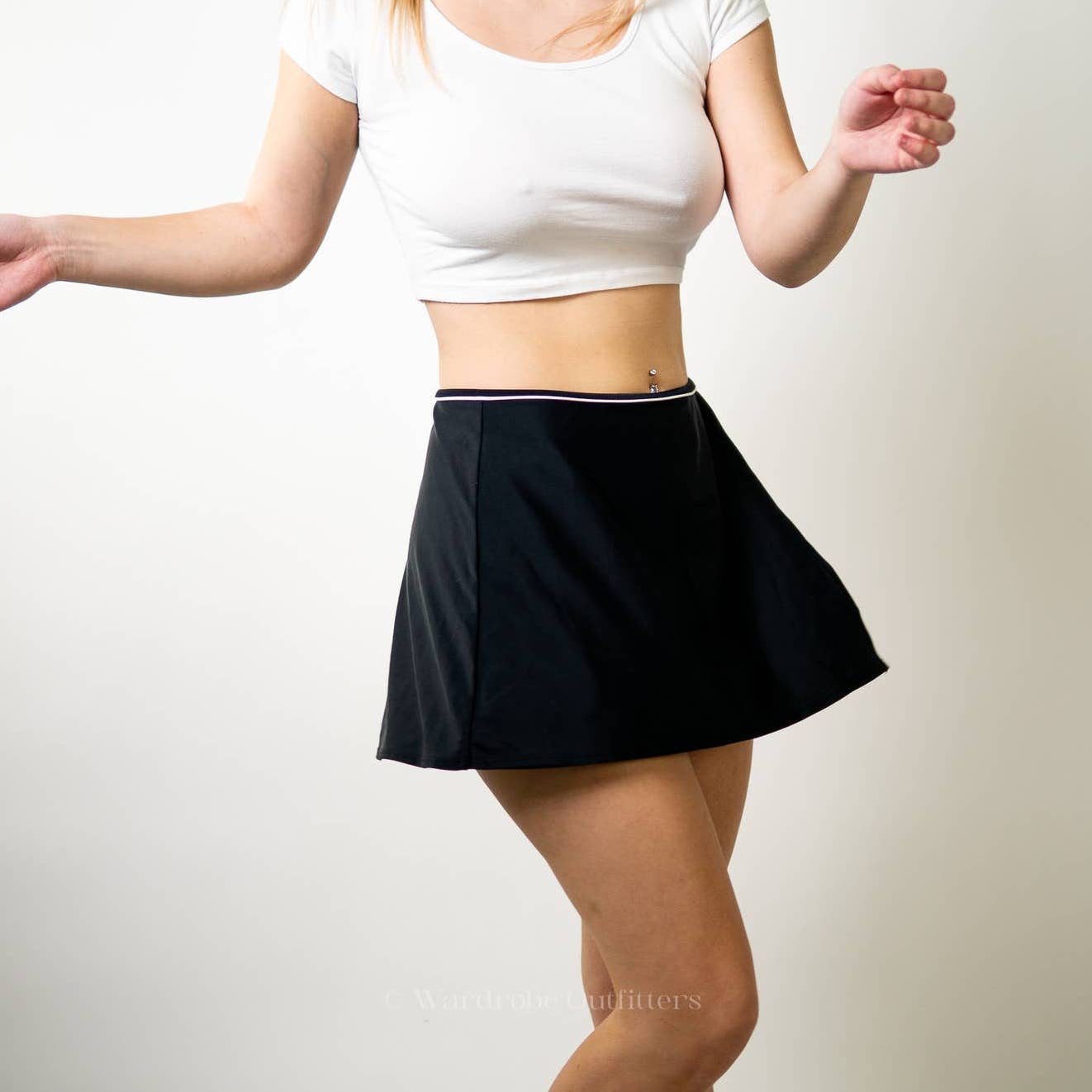 Vintage 90s Black Tennis Mini Skirt